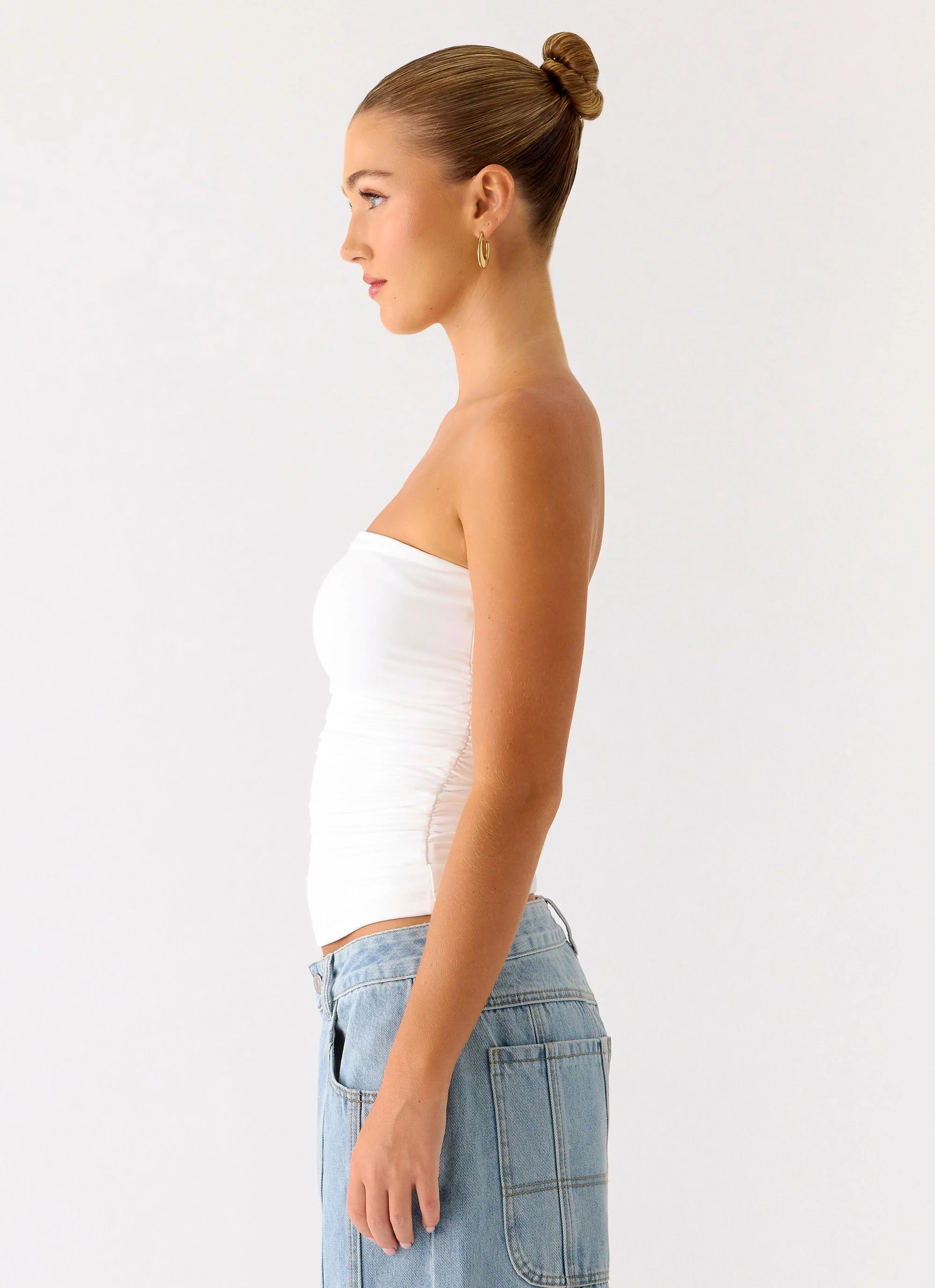 Adrienna Strapless Top - White - Image 3