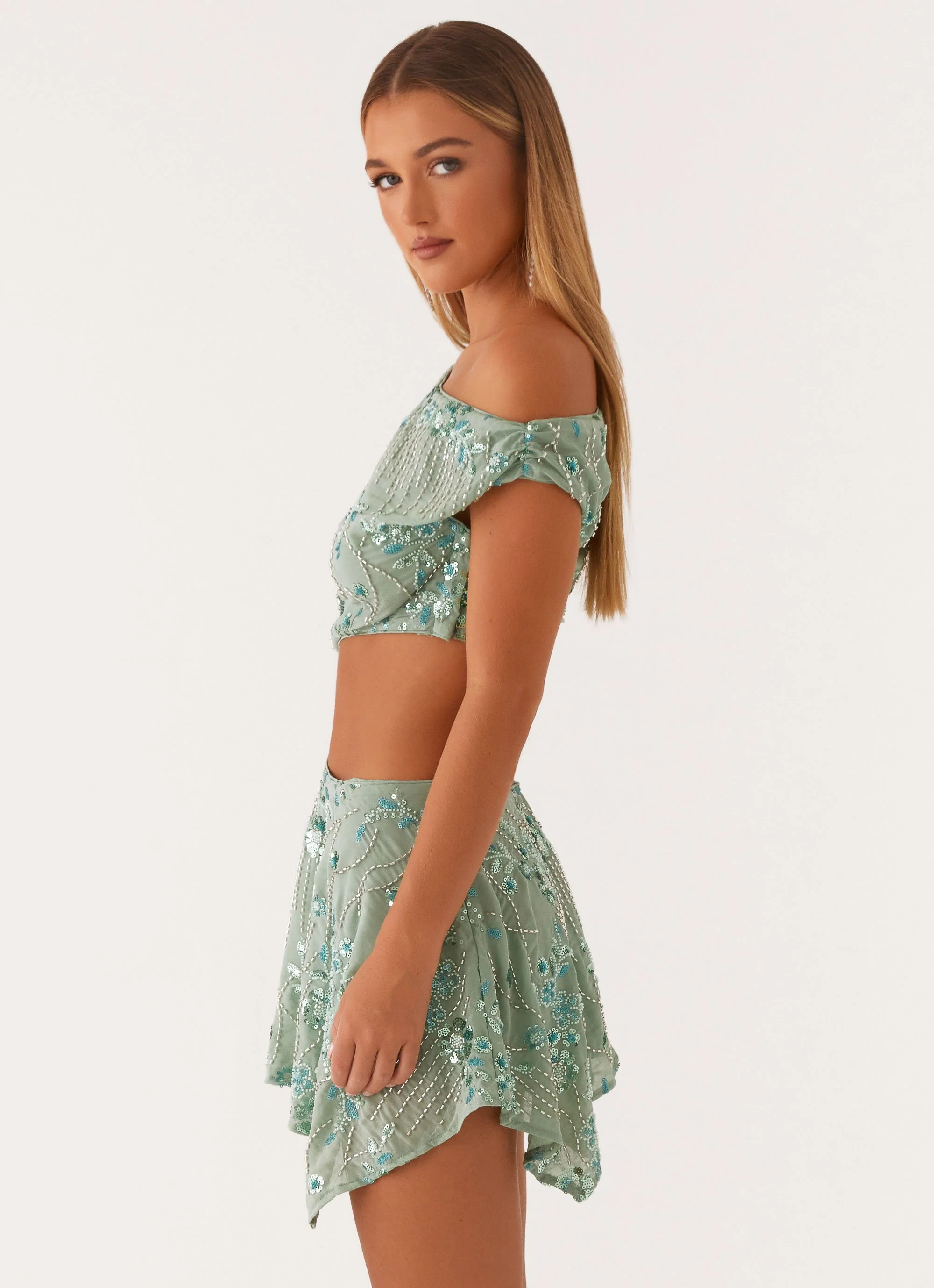 Aletta Sequin Mini Dress - Mint - Image 3