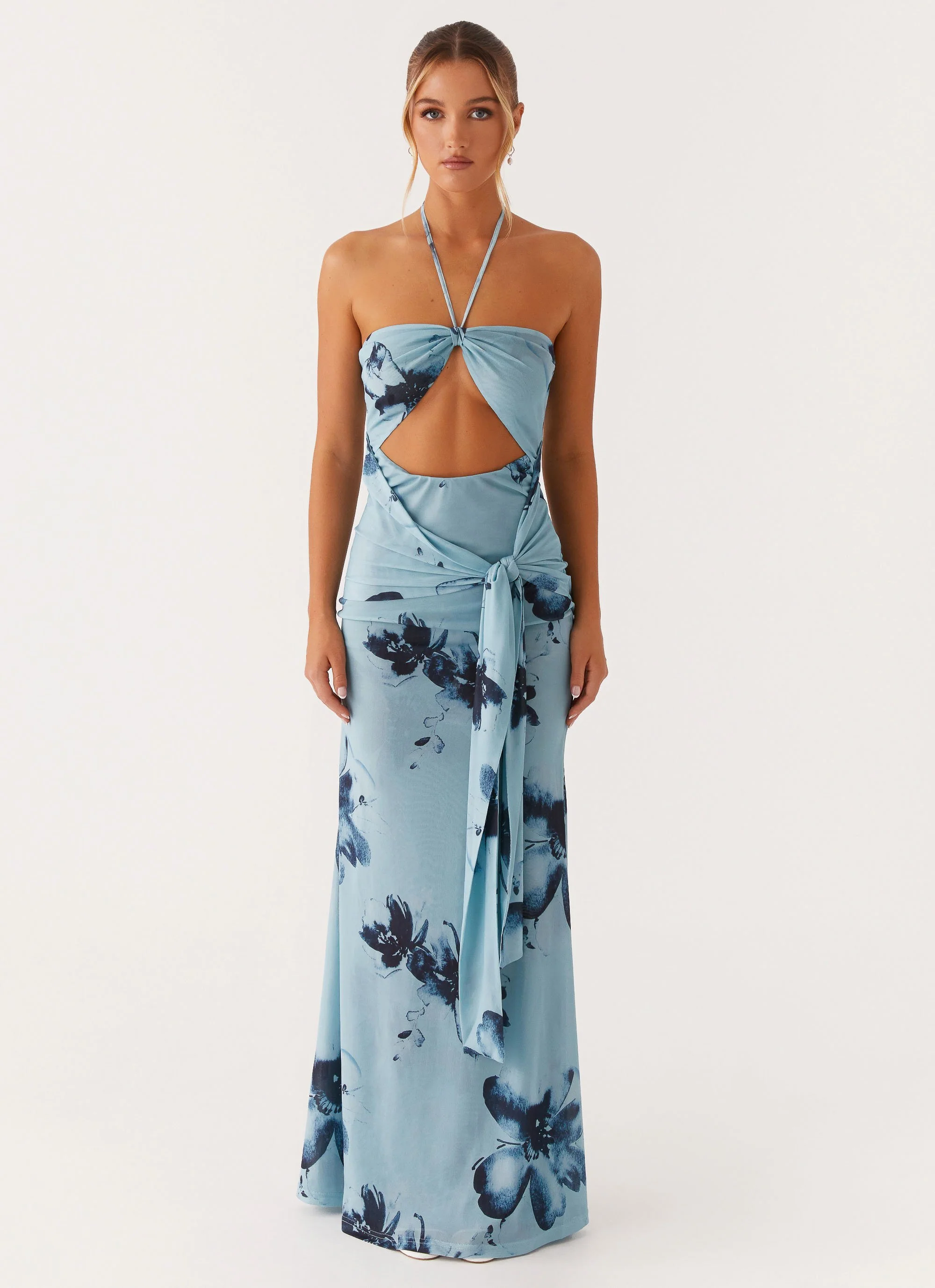 Antonia Maxi Dress - Black Blue Floral - Image 3