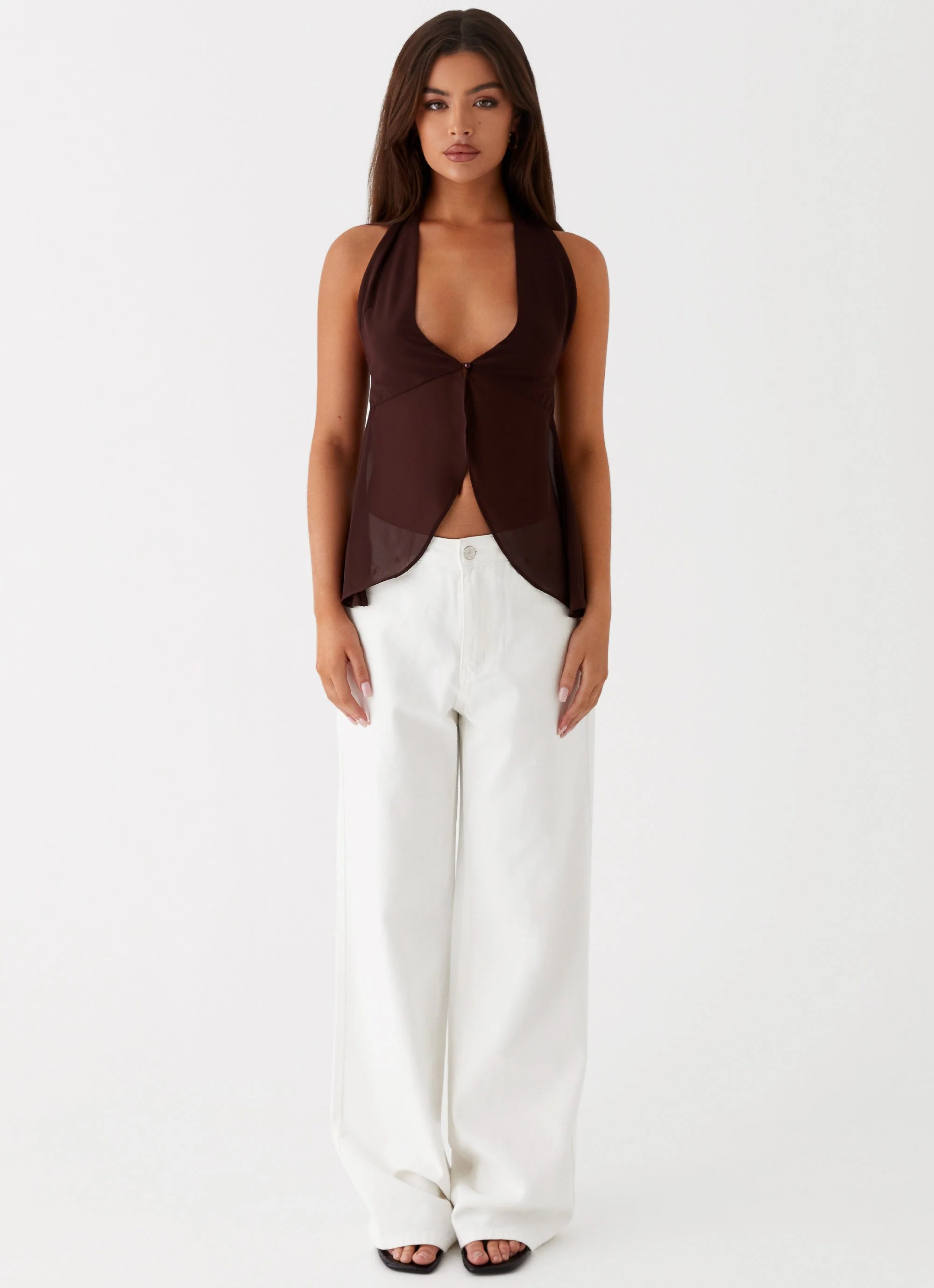 At Last Halterneck Top - Brown - Image 6