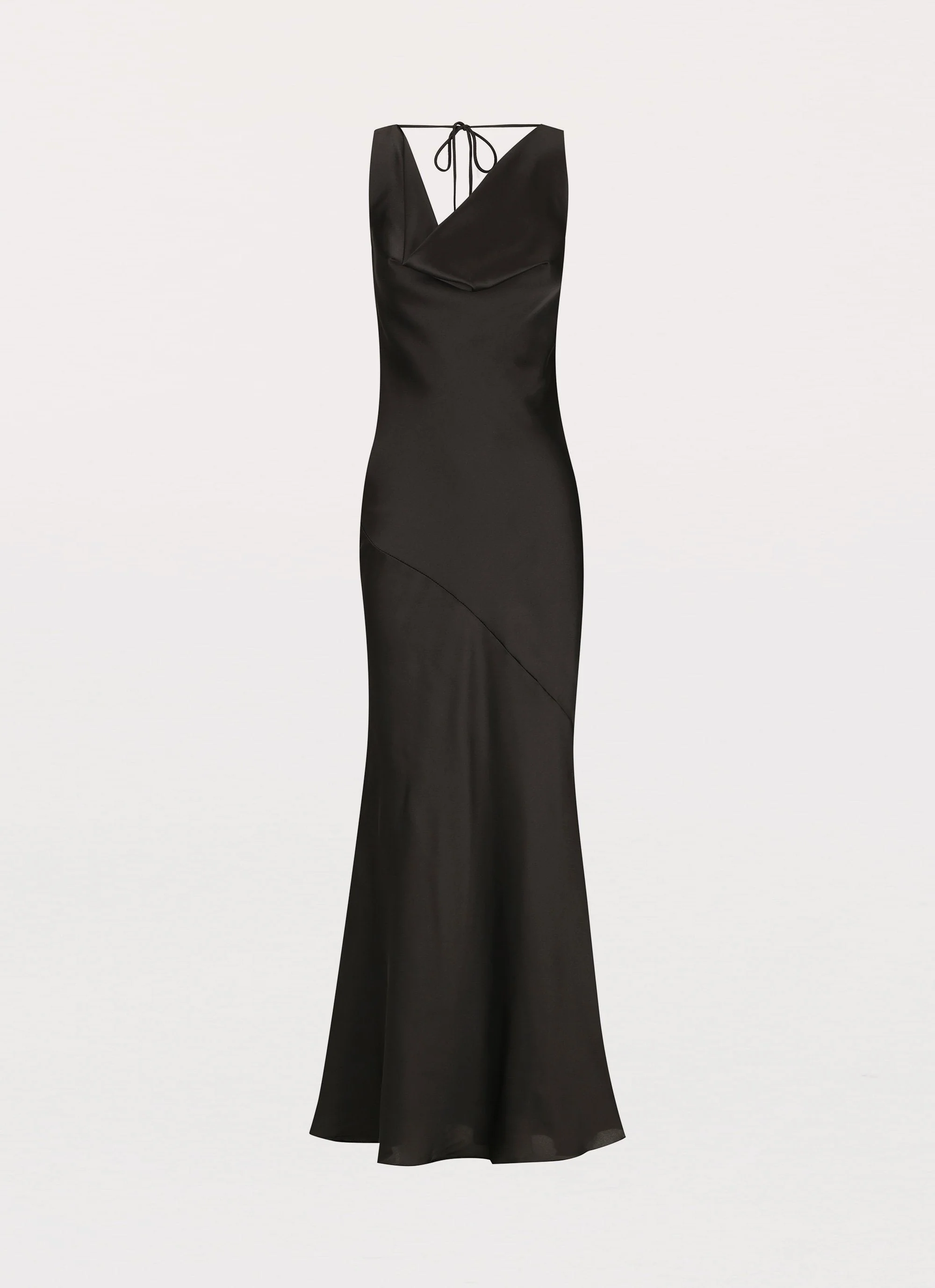 Be Mine Satin Maxi Dress - Black - Image 4