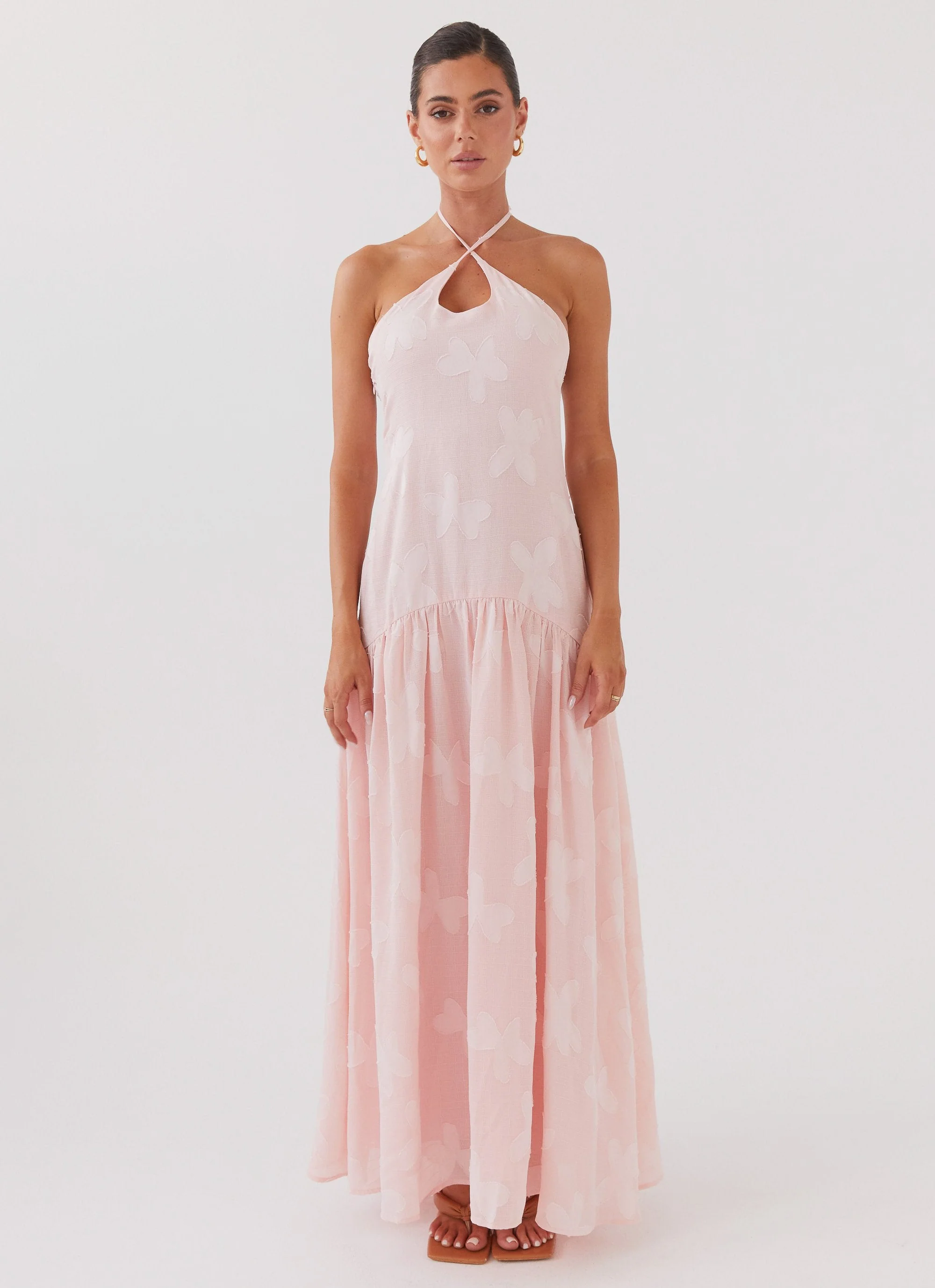 Blushed Cross Neckline Maxi Dress - Pink Petal - Image 3