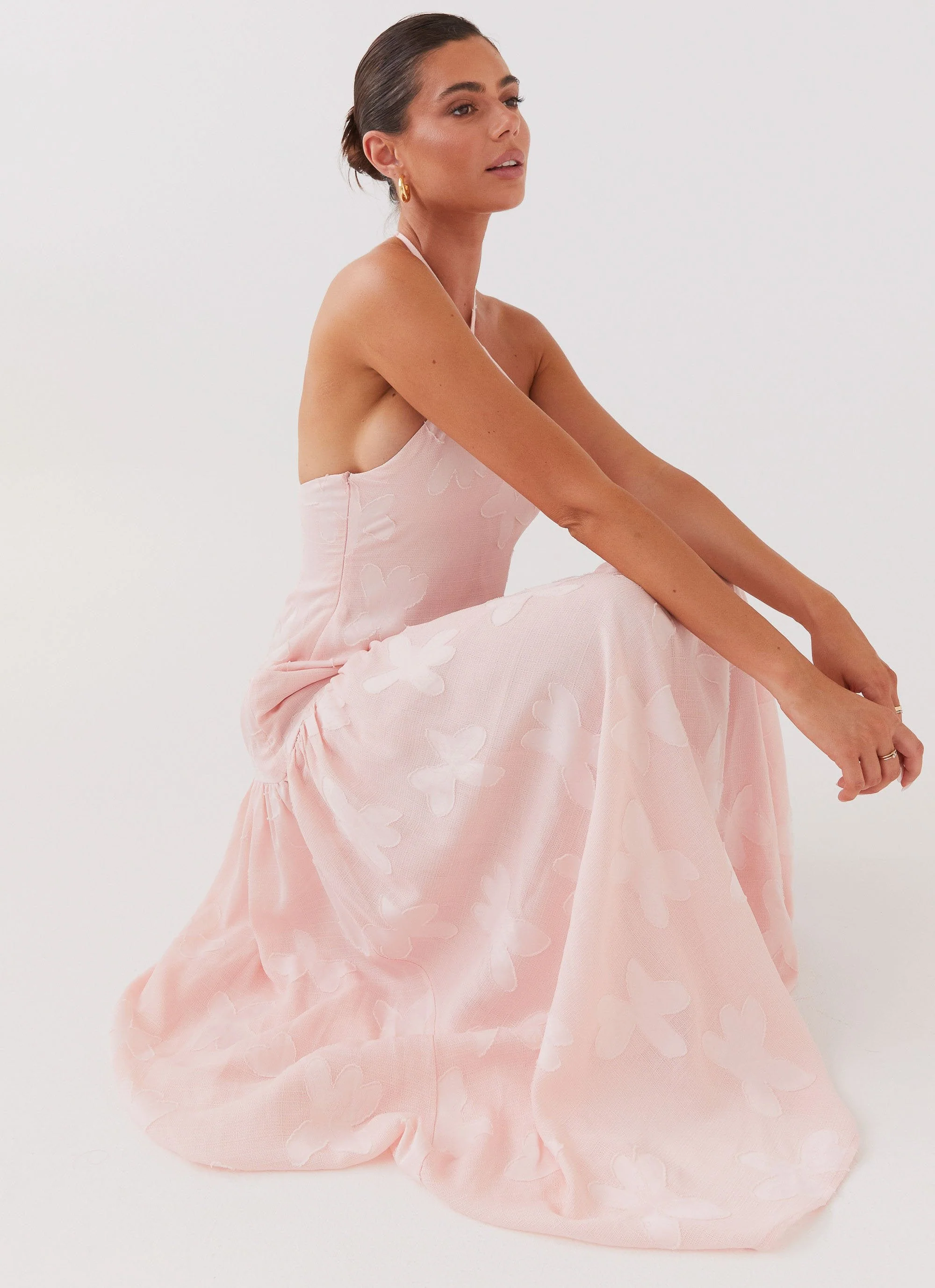 Blushed Cross Neckline Maxi Dress - Pink Petal - Image 6