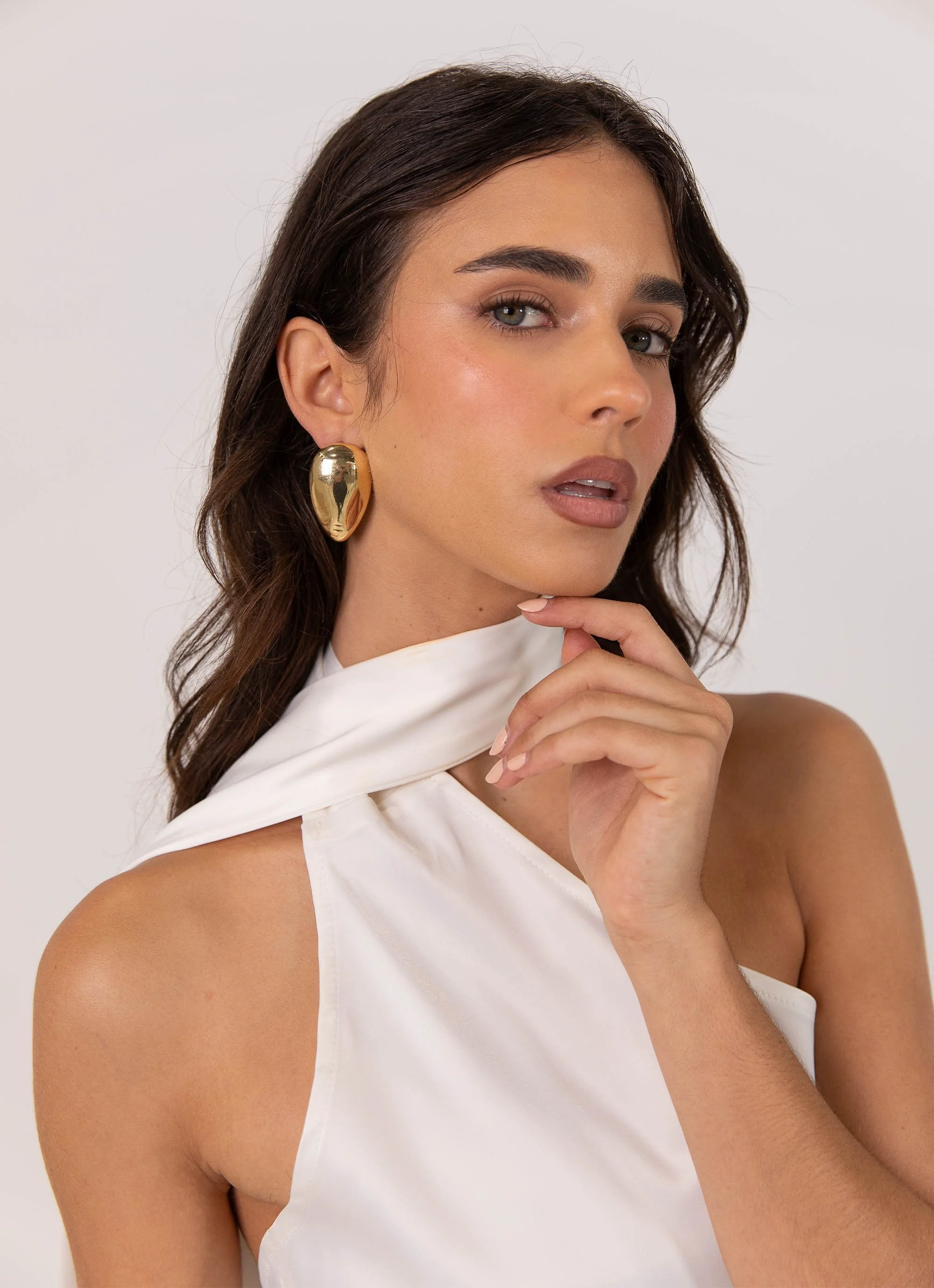 Cassandra Scarf Mini Dress - Pearl - Image 5