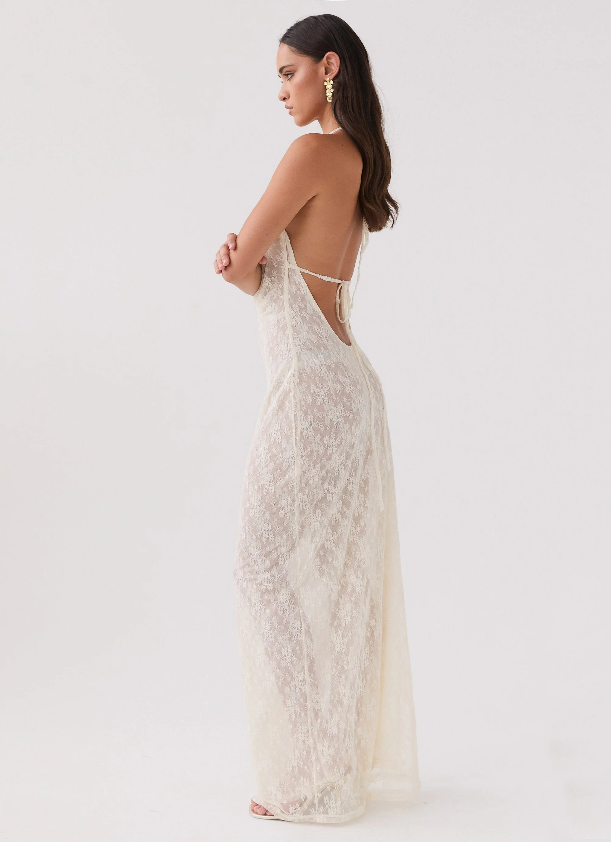 Champagne Coastline Maxi Dress - Ivory - Image 4