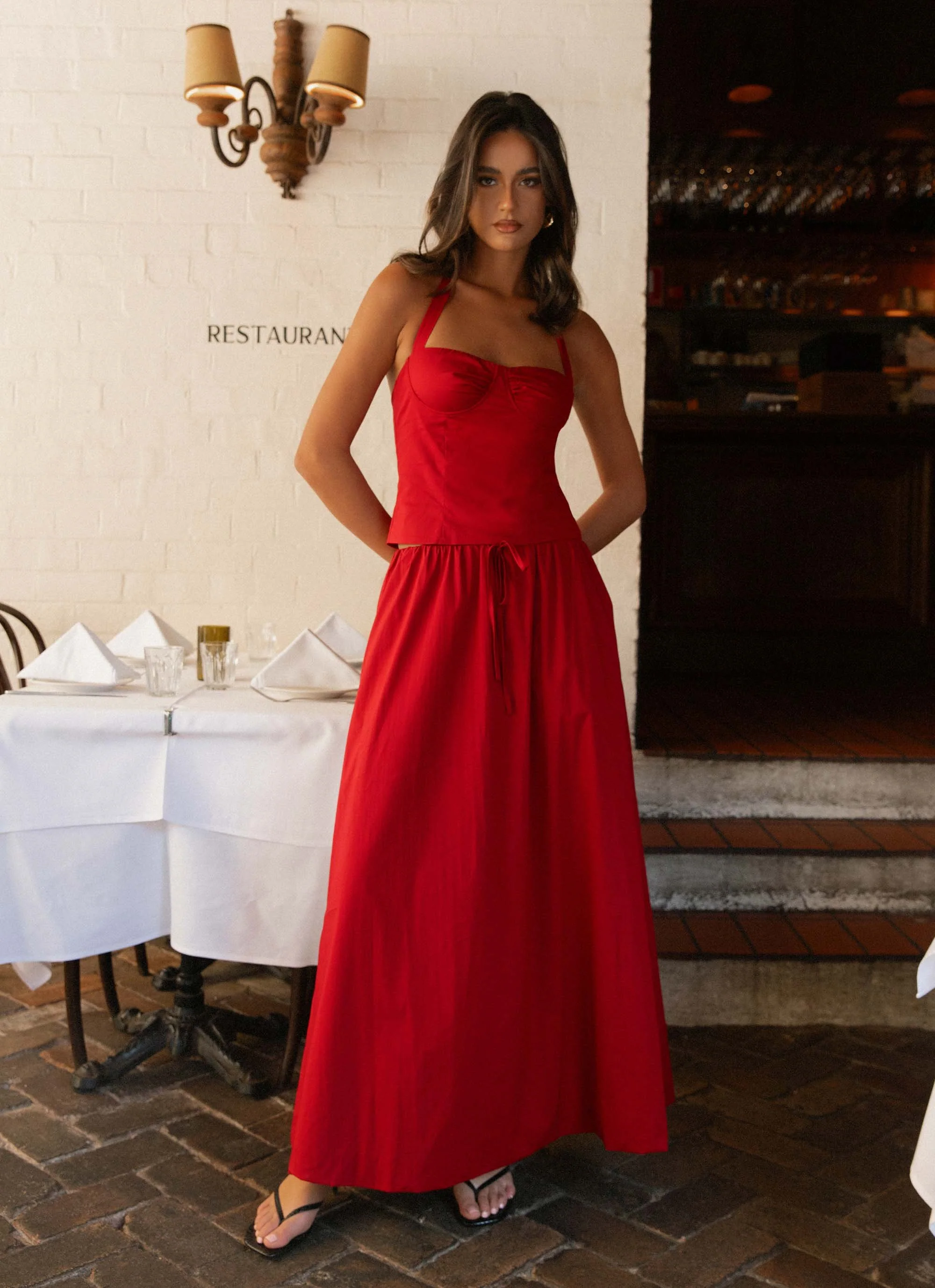 Cheryl Bustier Halter Top - Cherry Red - Image 6