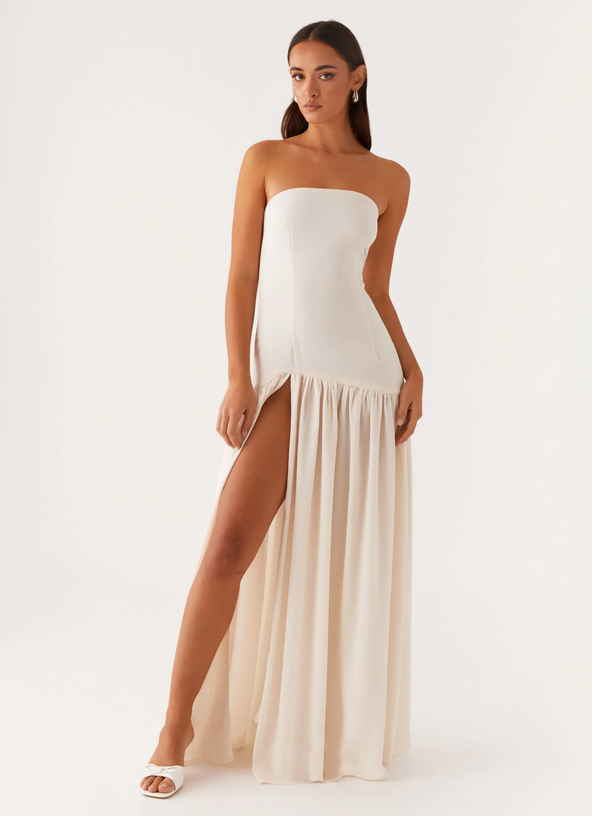 Eden Strapless Maxi Dress - Ivory - Image 6