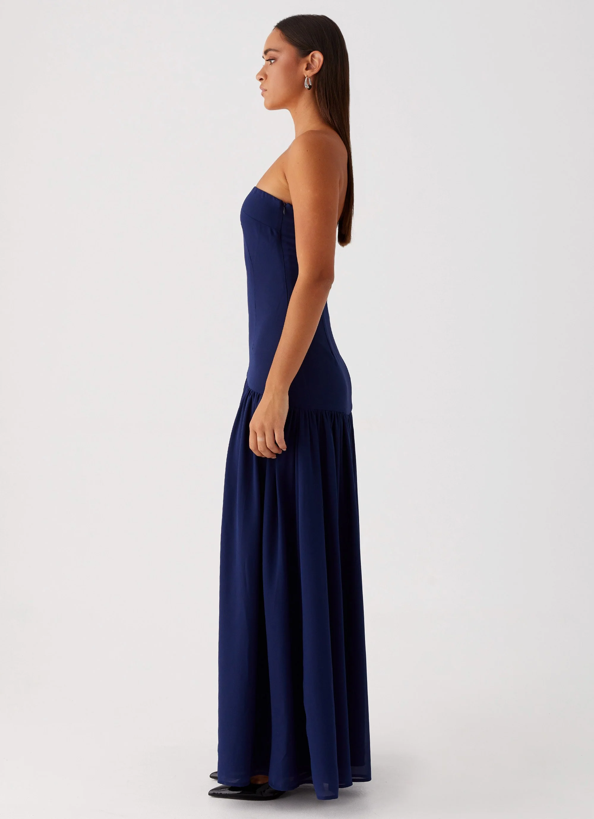 Eden Strapless Maxi Dress - Navy - Image 3