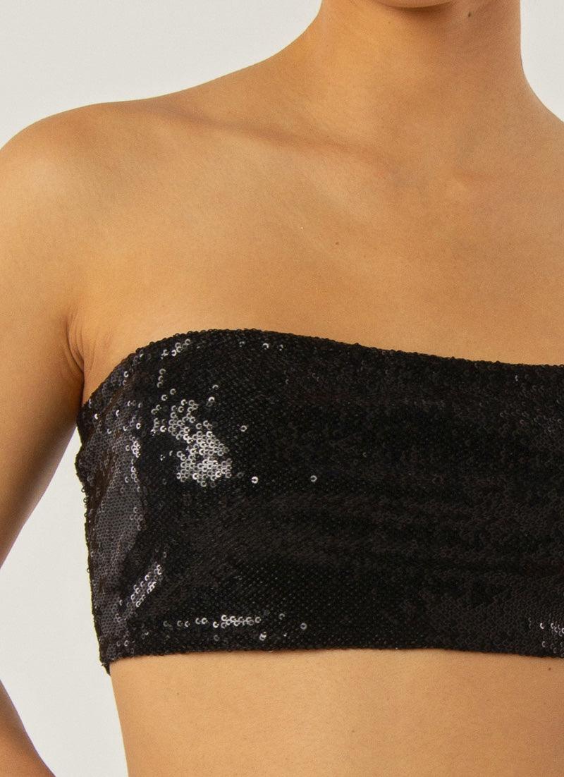 Emma Sequin Bustier - Black - Image 6