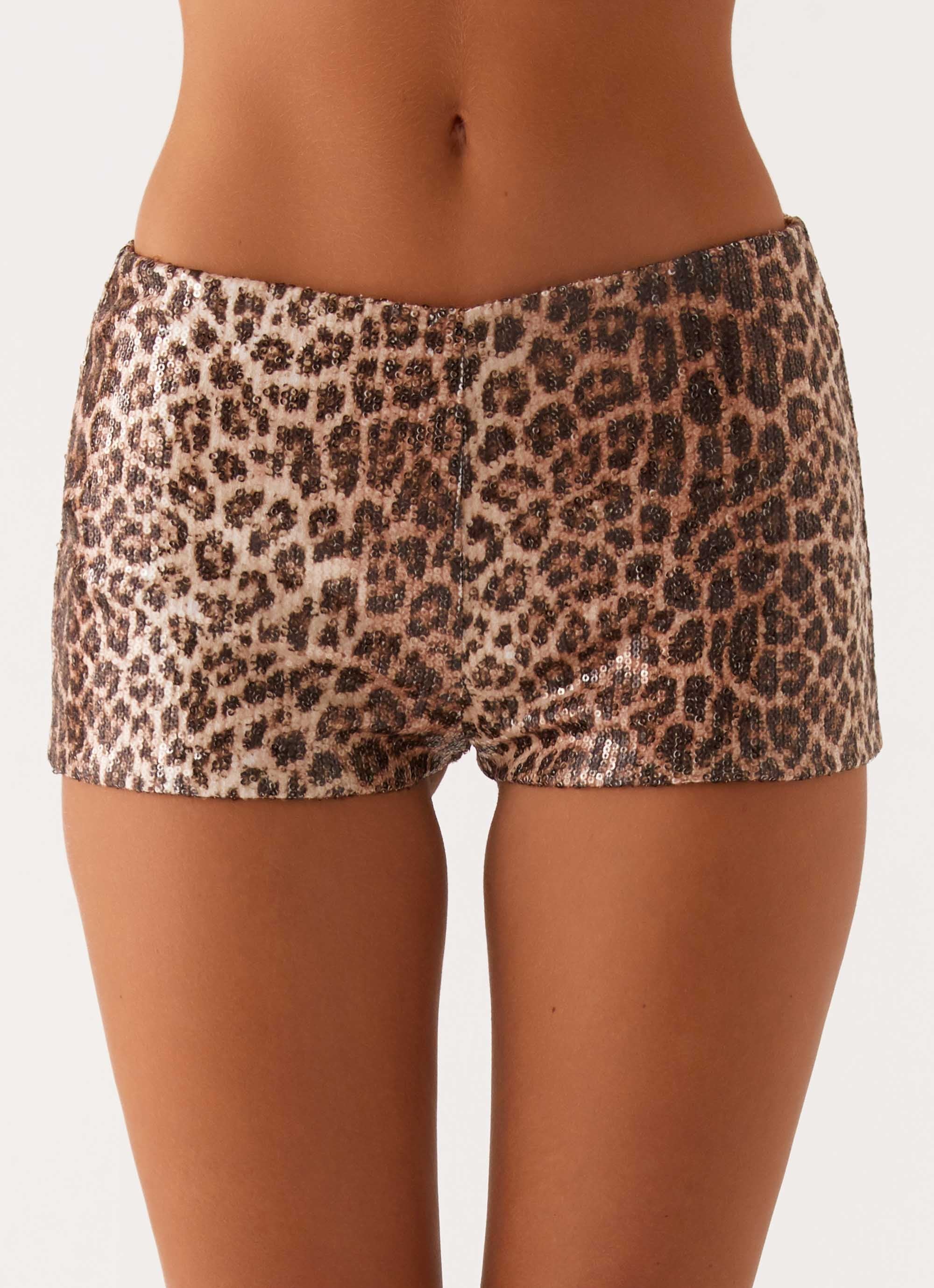 Feeling Fierce Sequin Shorts - Leopard Sequin - Image 5