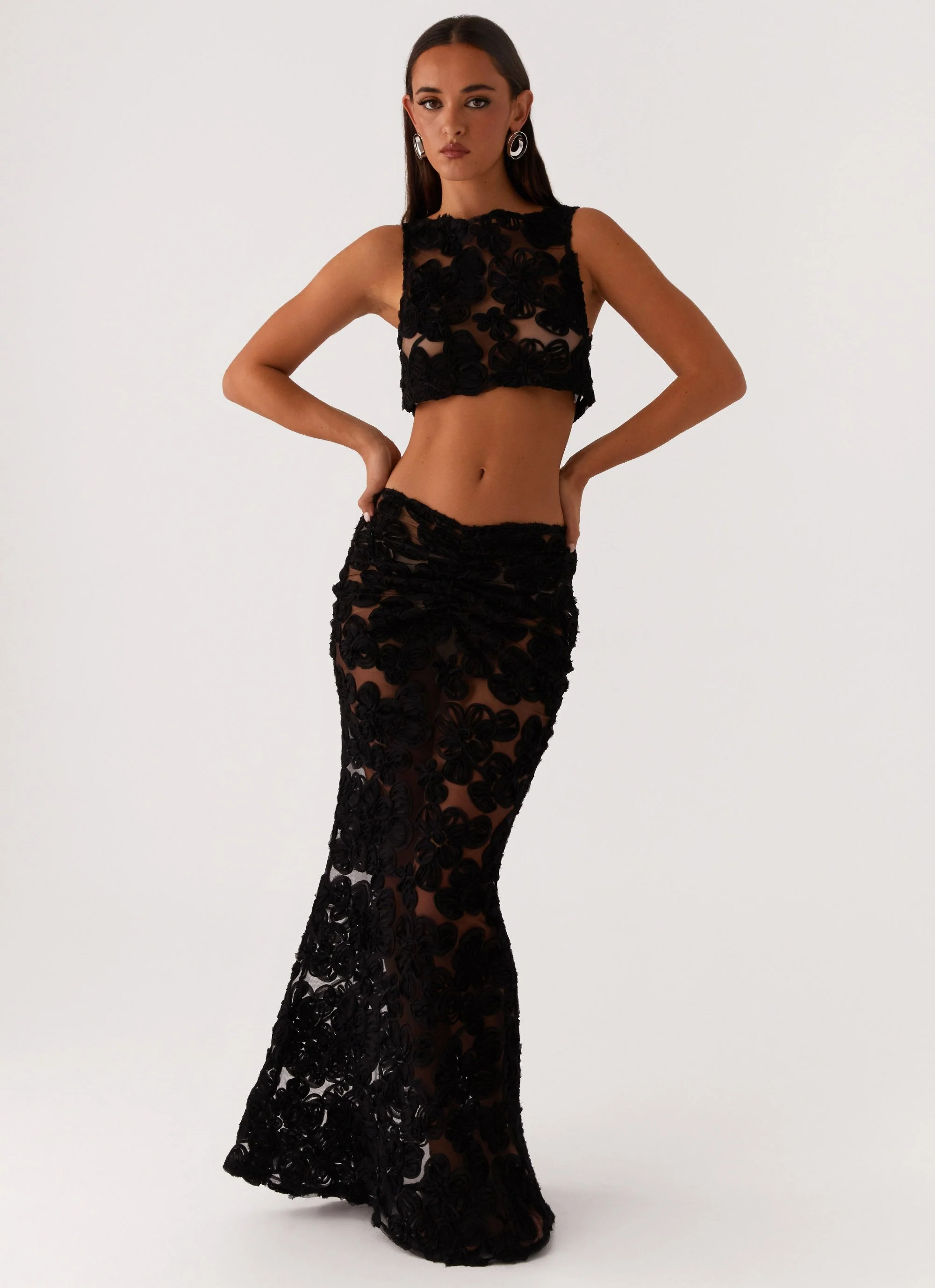 Fiorella Floret Maxi Skirt - Black - Image 6