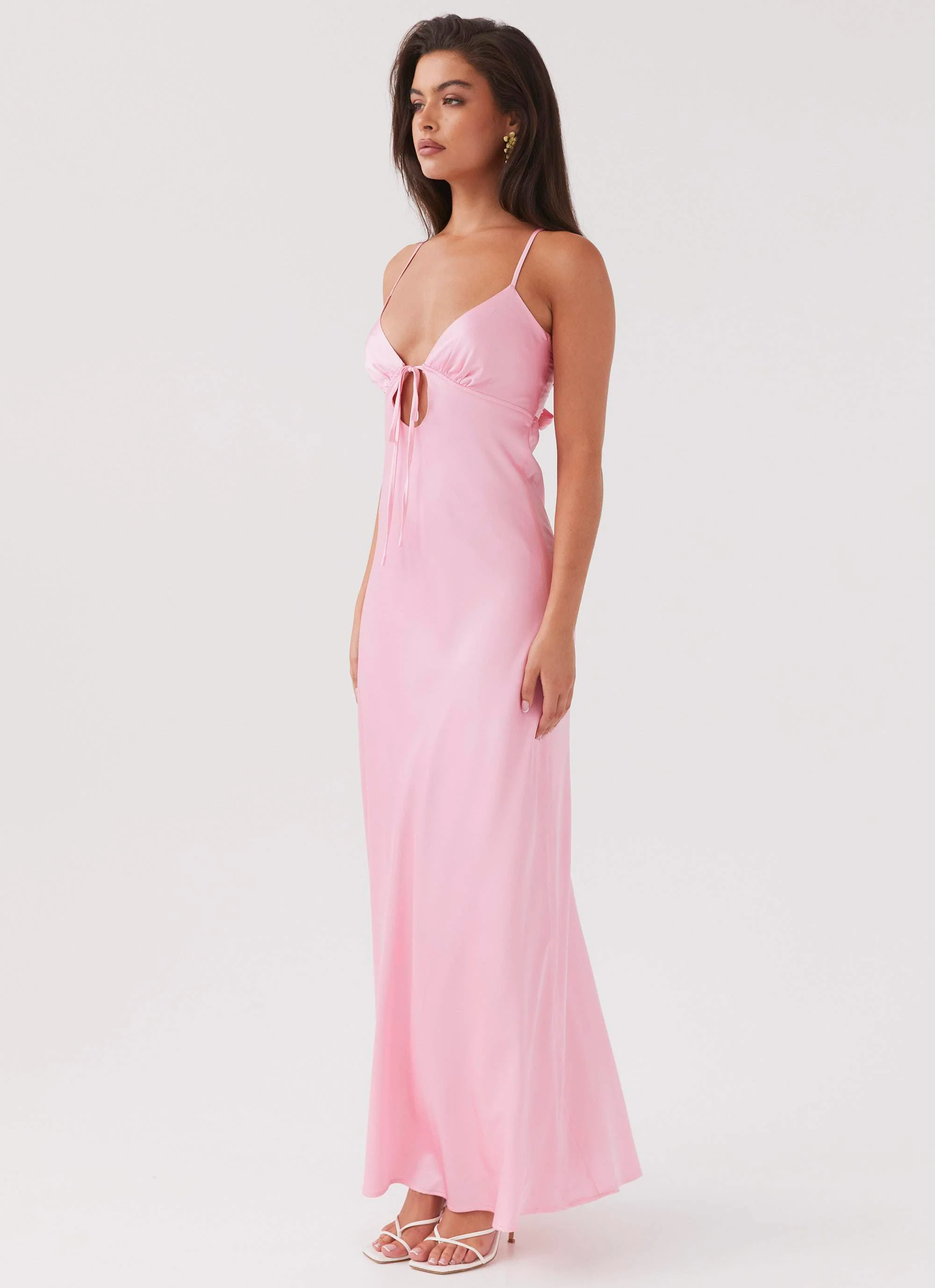 Flora Satin Maxi Dress - Candy - Image 4