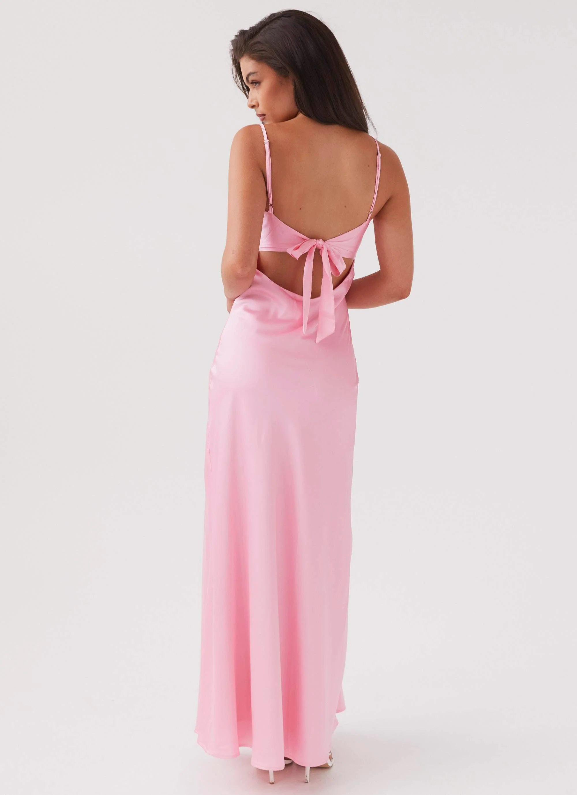 Flora Satin Maxi Dress - Candy - Image 5