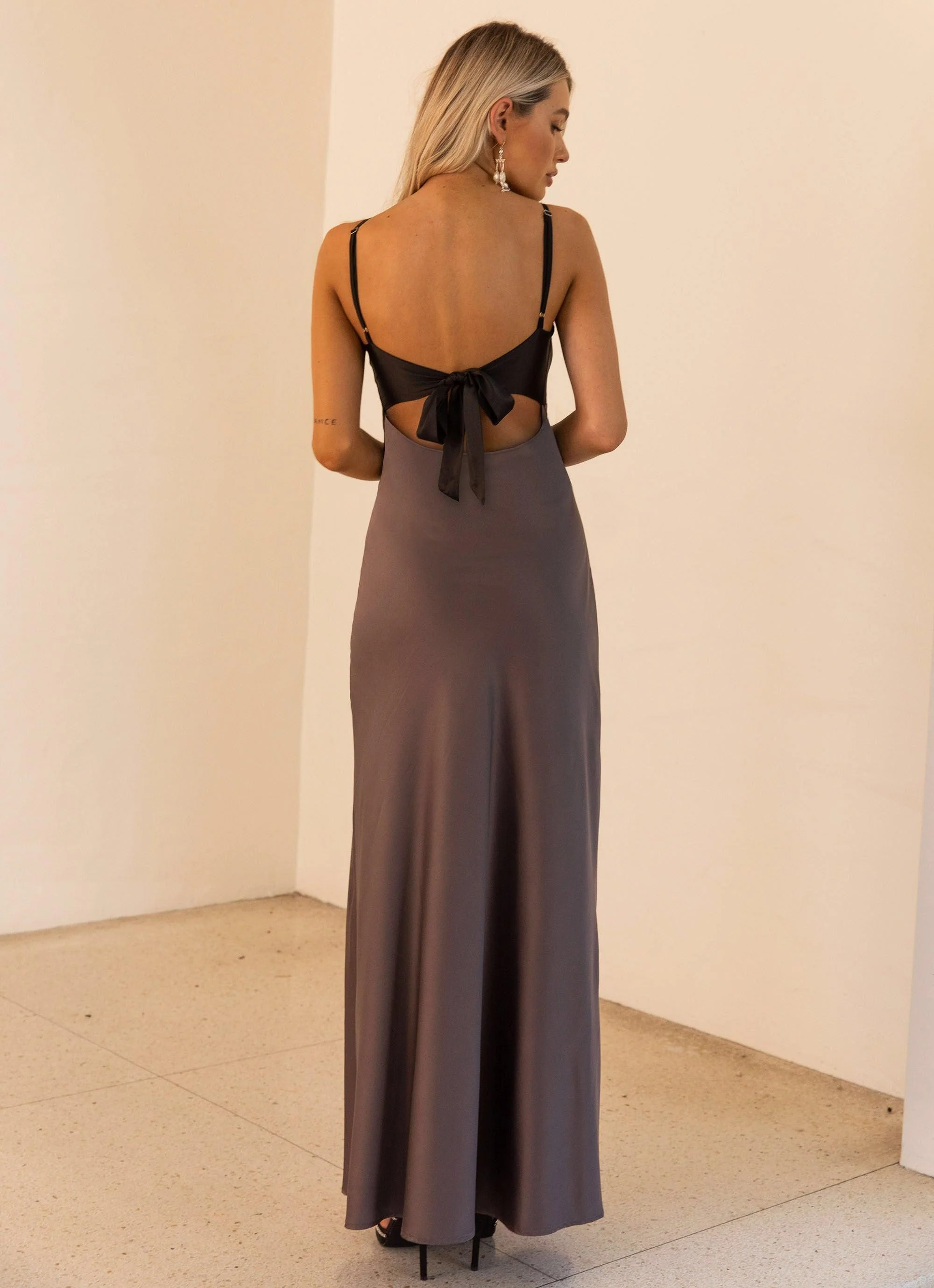 Flora Satin Maxi Dress - Steel Me Away - Image 6