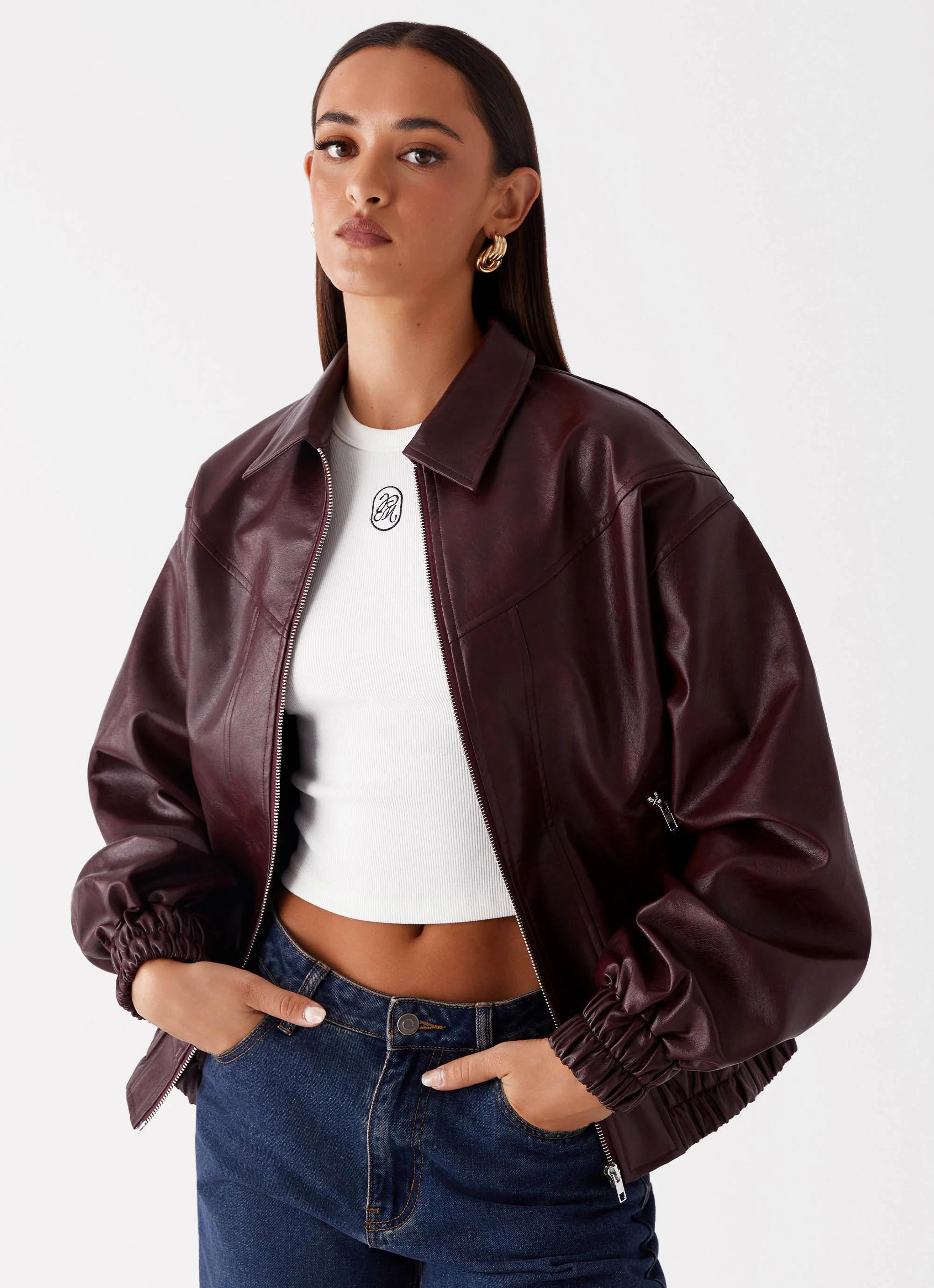 Holland Bomber Jacket - Wine - Image 6