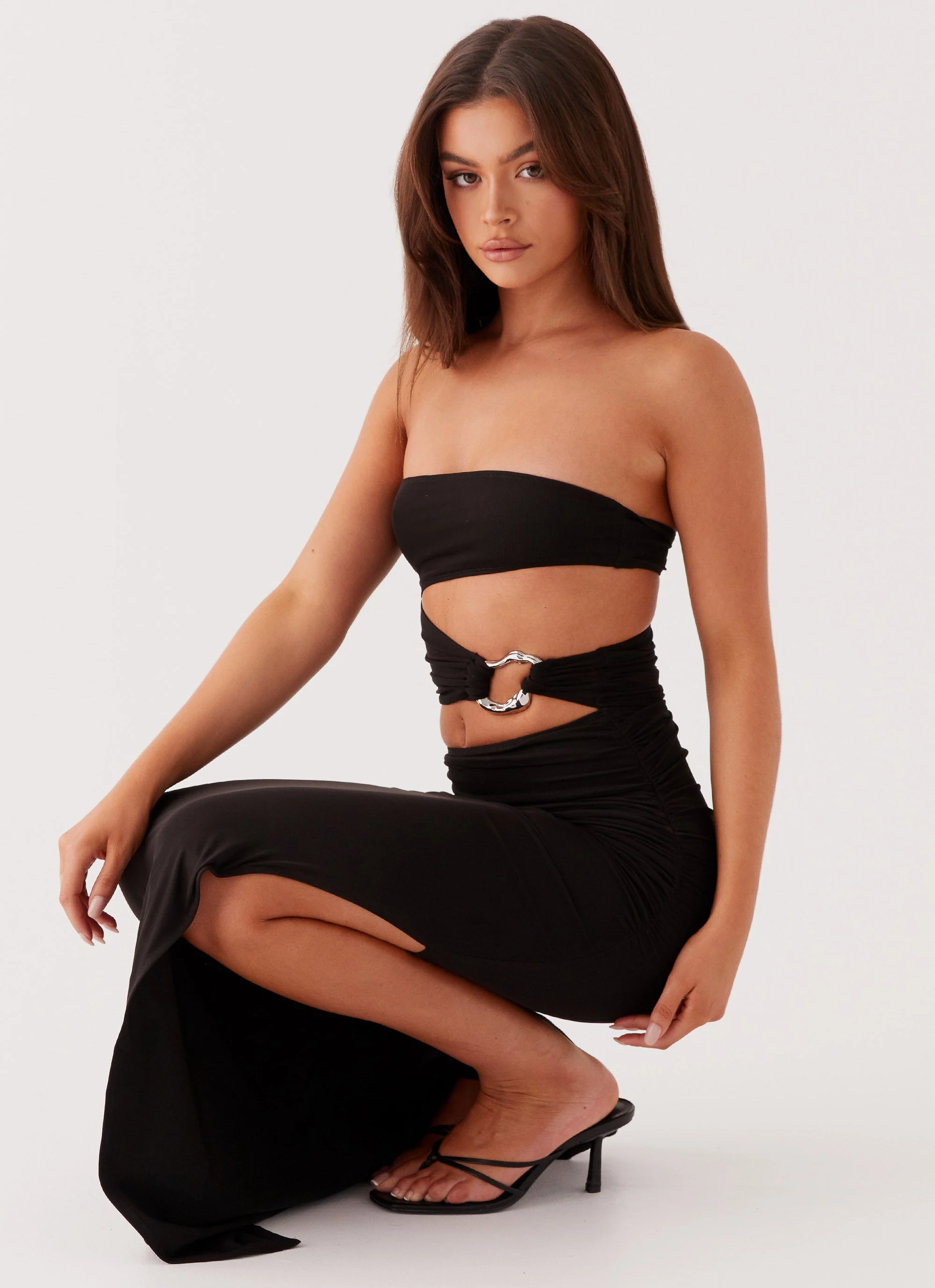 Into Pieces Mesh Maxi Dress - Black - Image 4