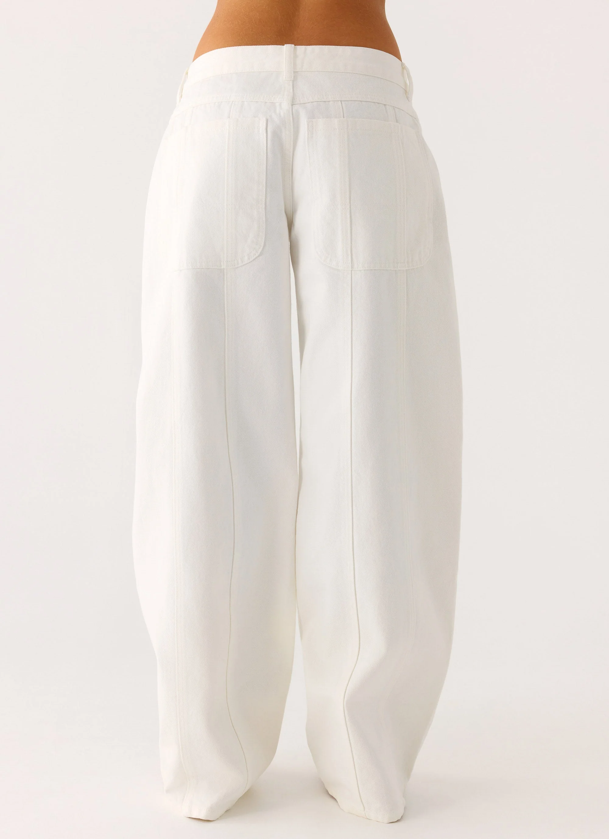 Johnny Low Rise Wide Leg Denim Jeans - White - Image 3