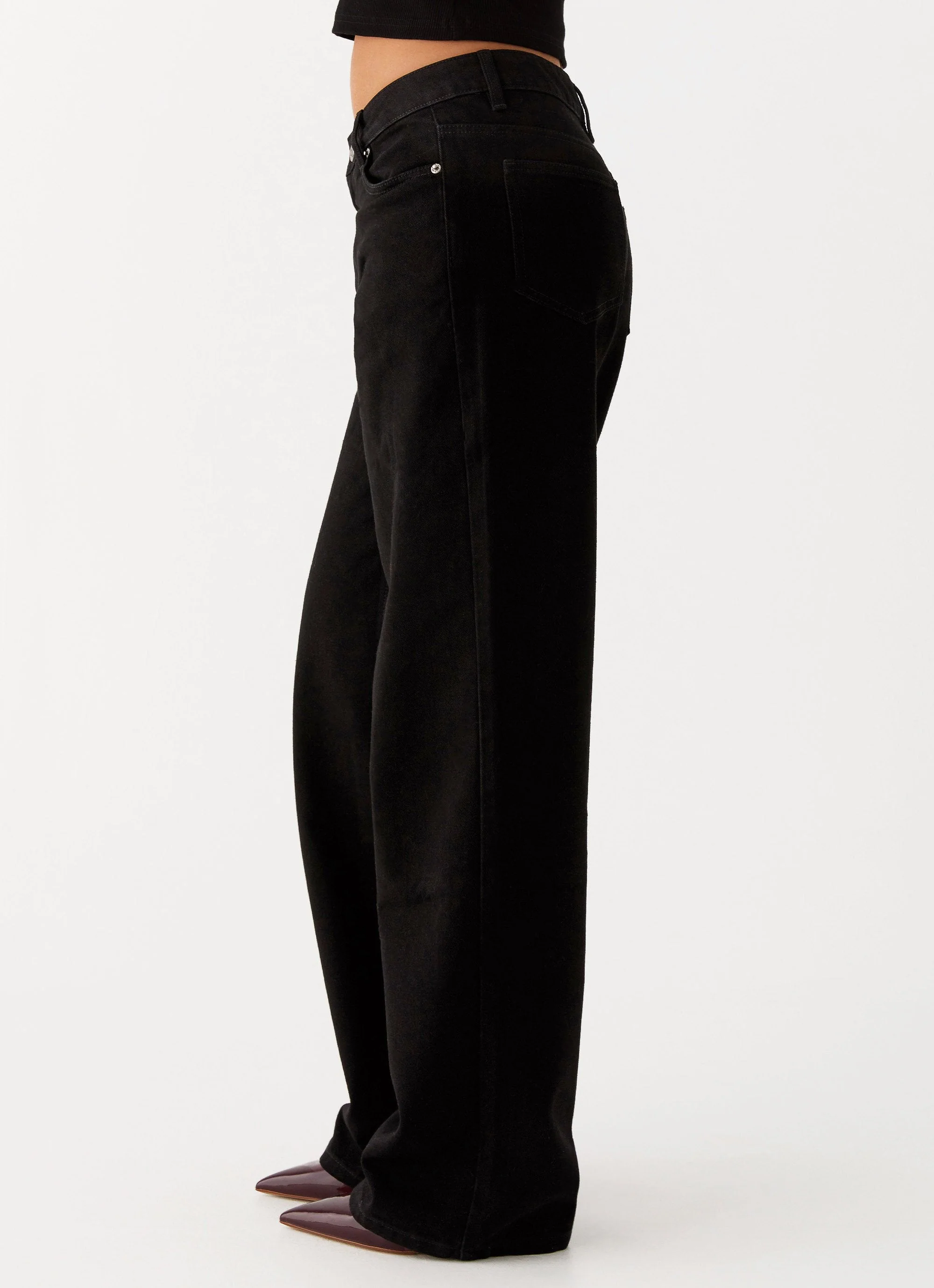 Keanna Low Rise Denim Jeans - Black - Image 3