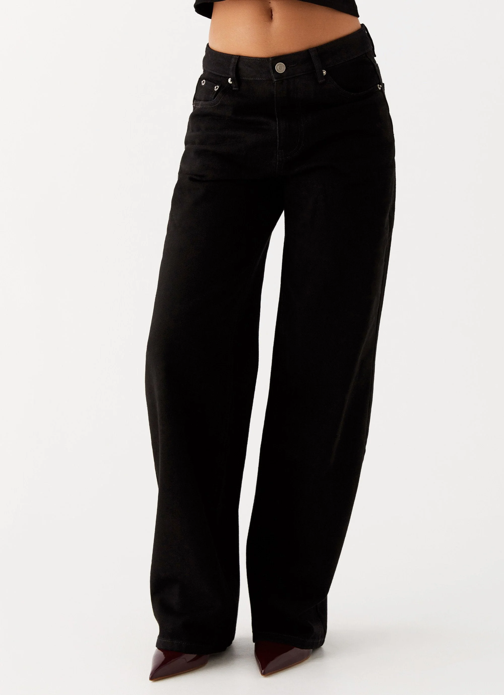 Keanna Low Rise Denim Jeans - Black - Image 5