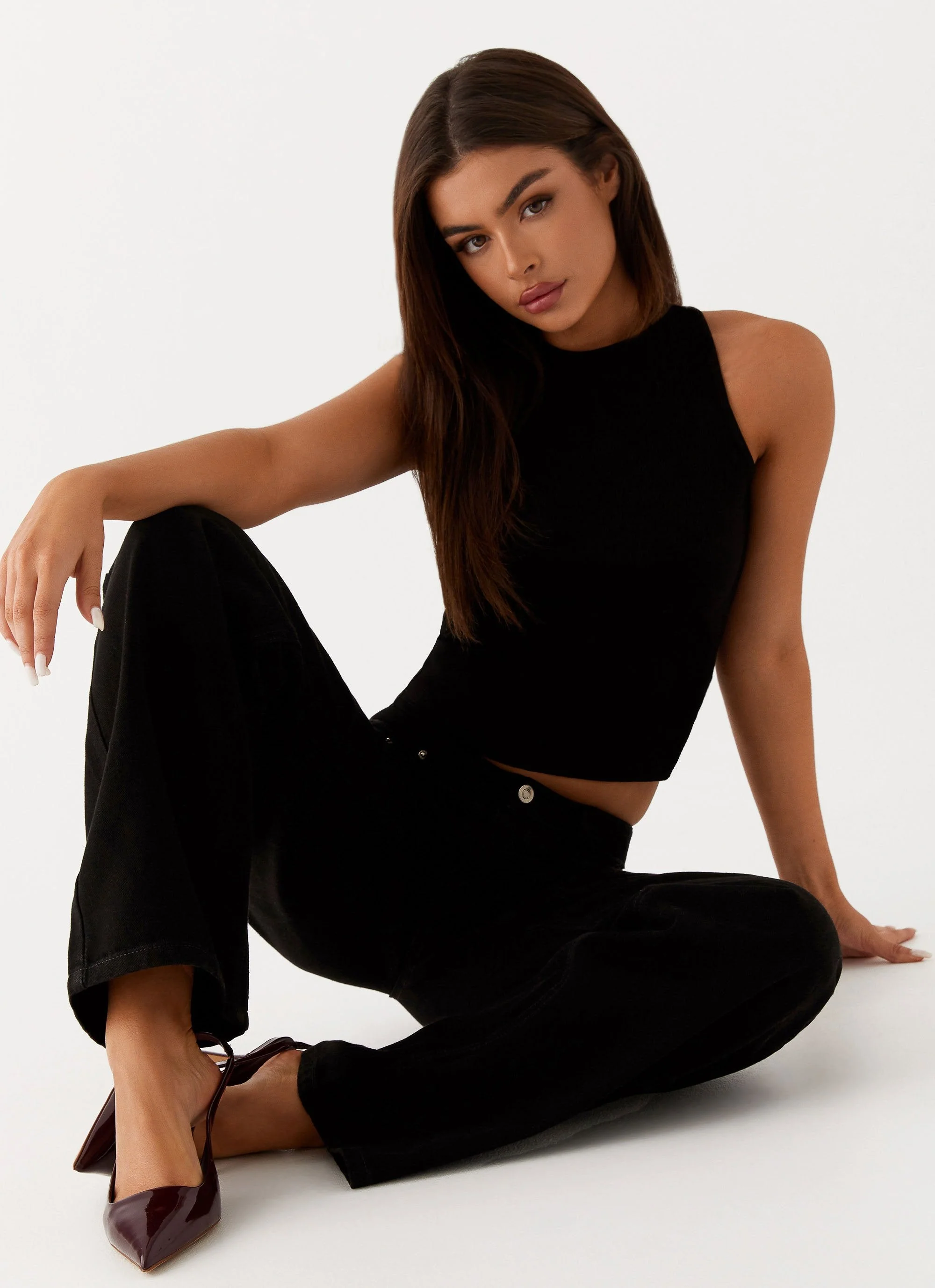 Keanna Low Rise Denim Jeans - Black - Image 6