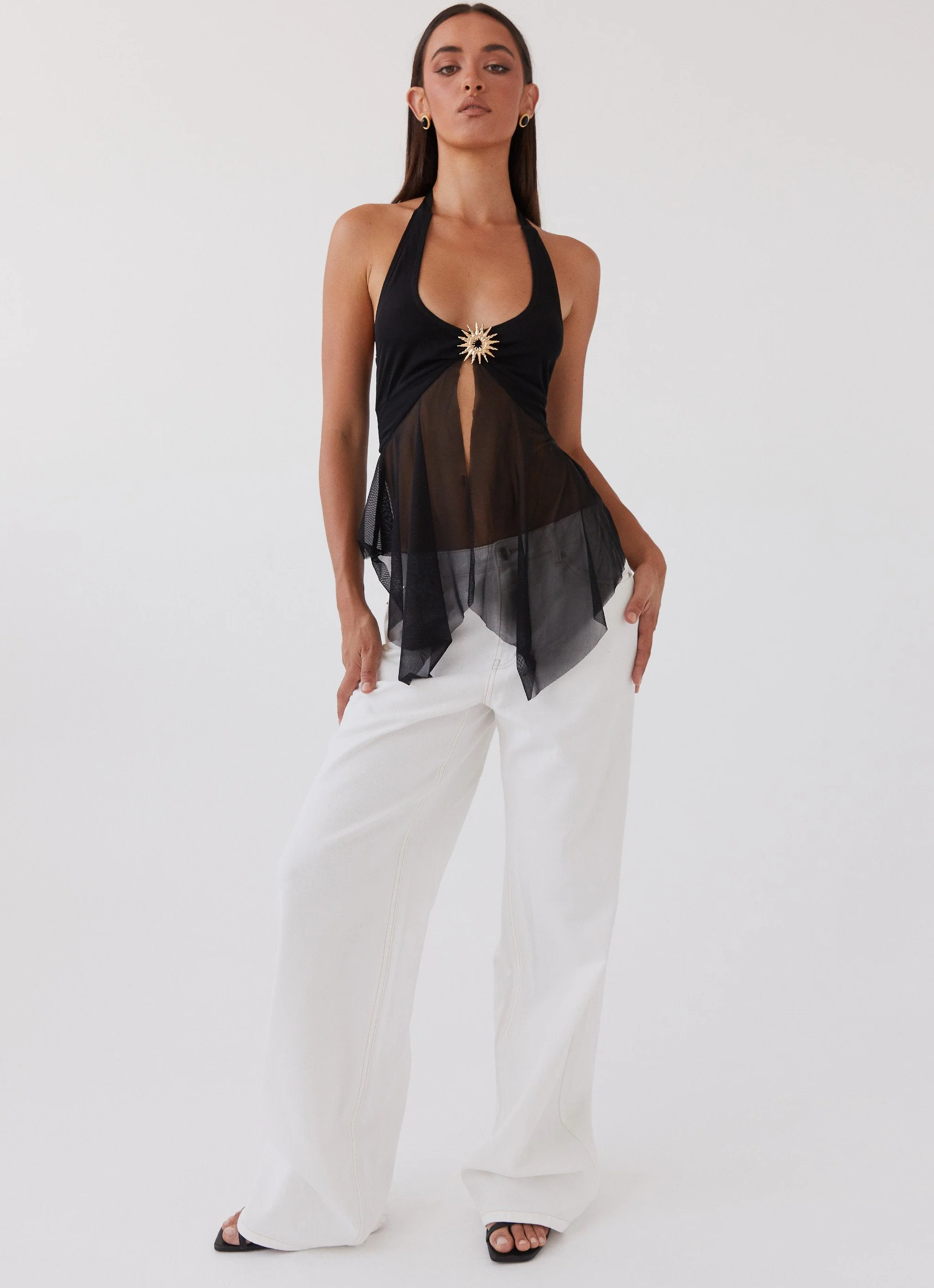 Keanna Low Rise Denim Jeans - Ivory - Image 5