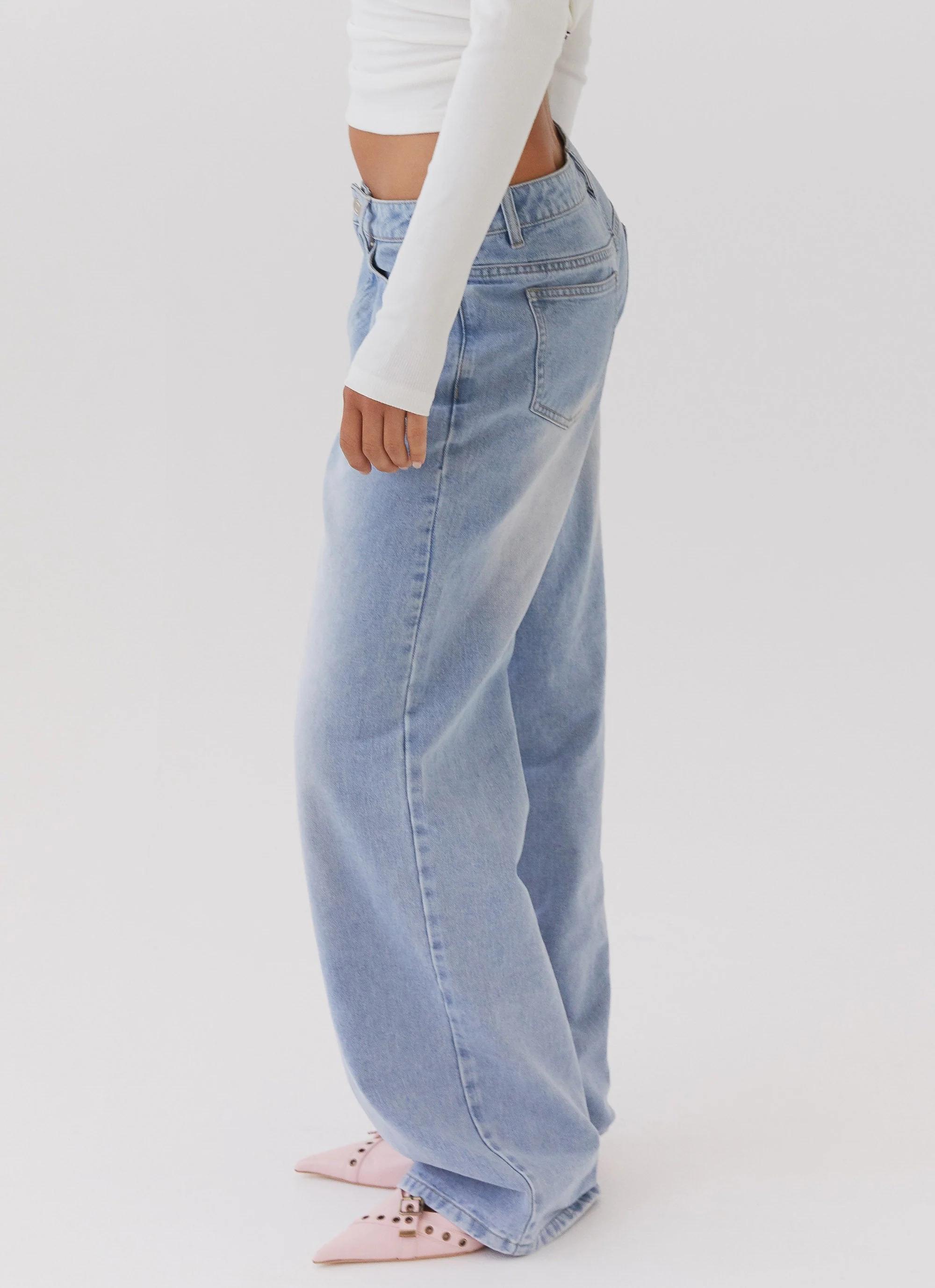 Keanna Low Rise Denim Jeans - Light Blue - Image 3