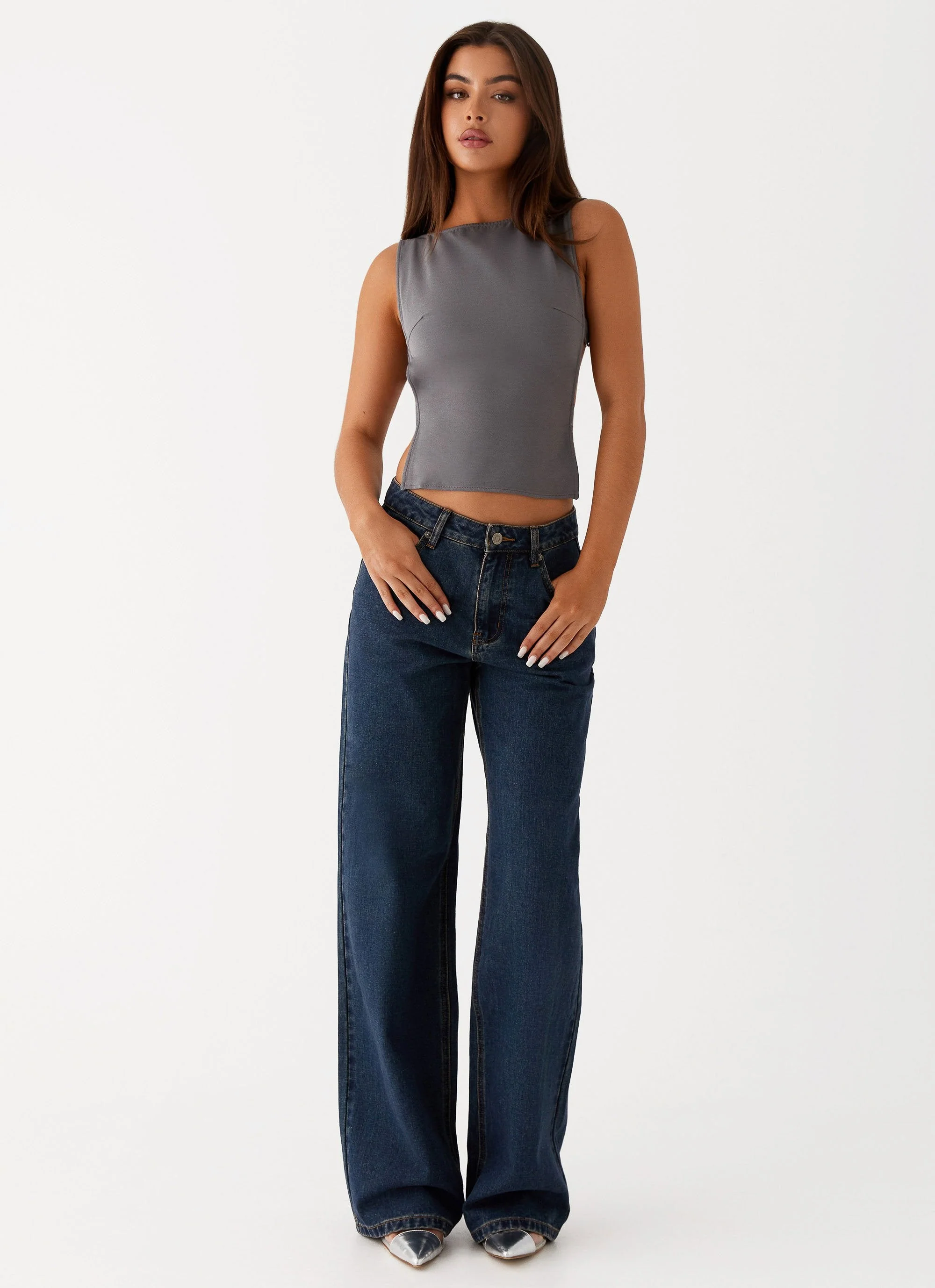 Keanna Low Rise Denim Jeans - Washed Denim - Image 3