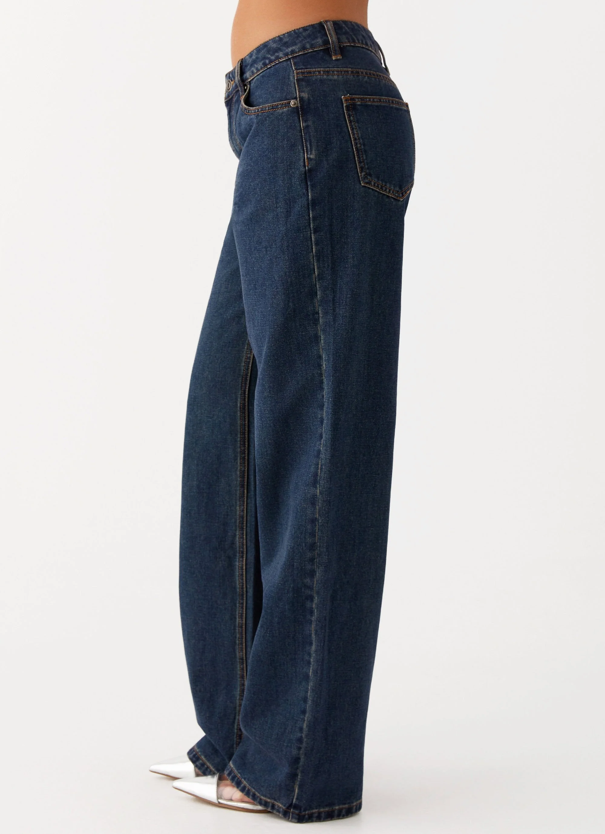 Keanna Low Rise Denim Jeans - Washed Denim - Image 4