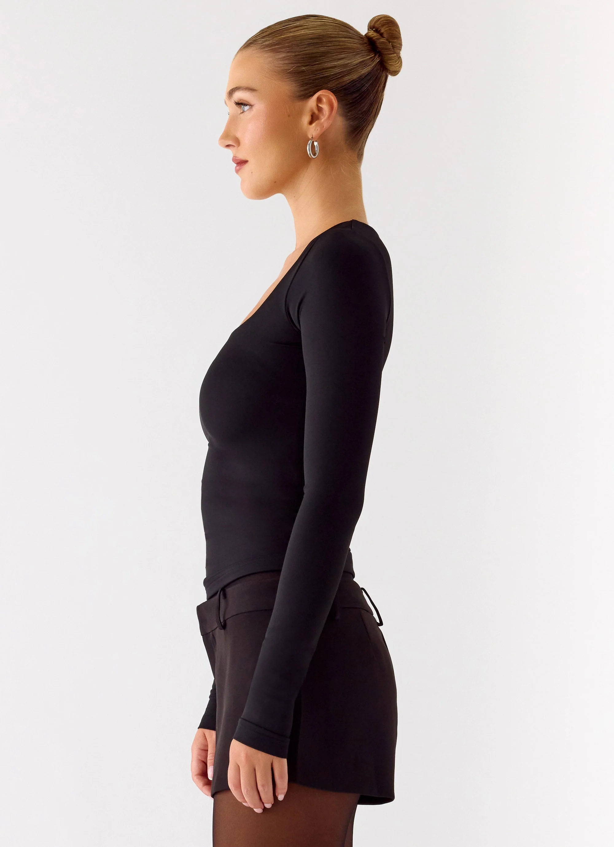 Kiely Long Sleeve Top - Black - Image 3