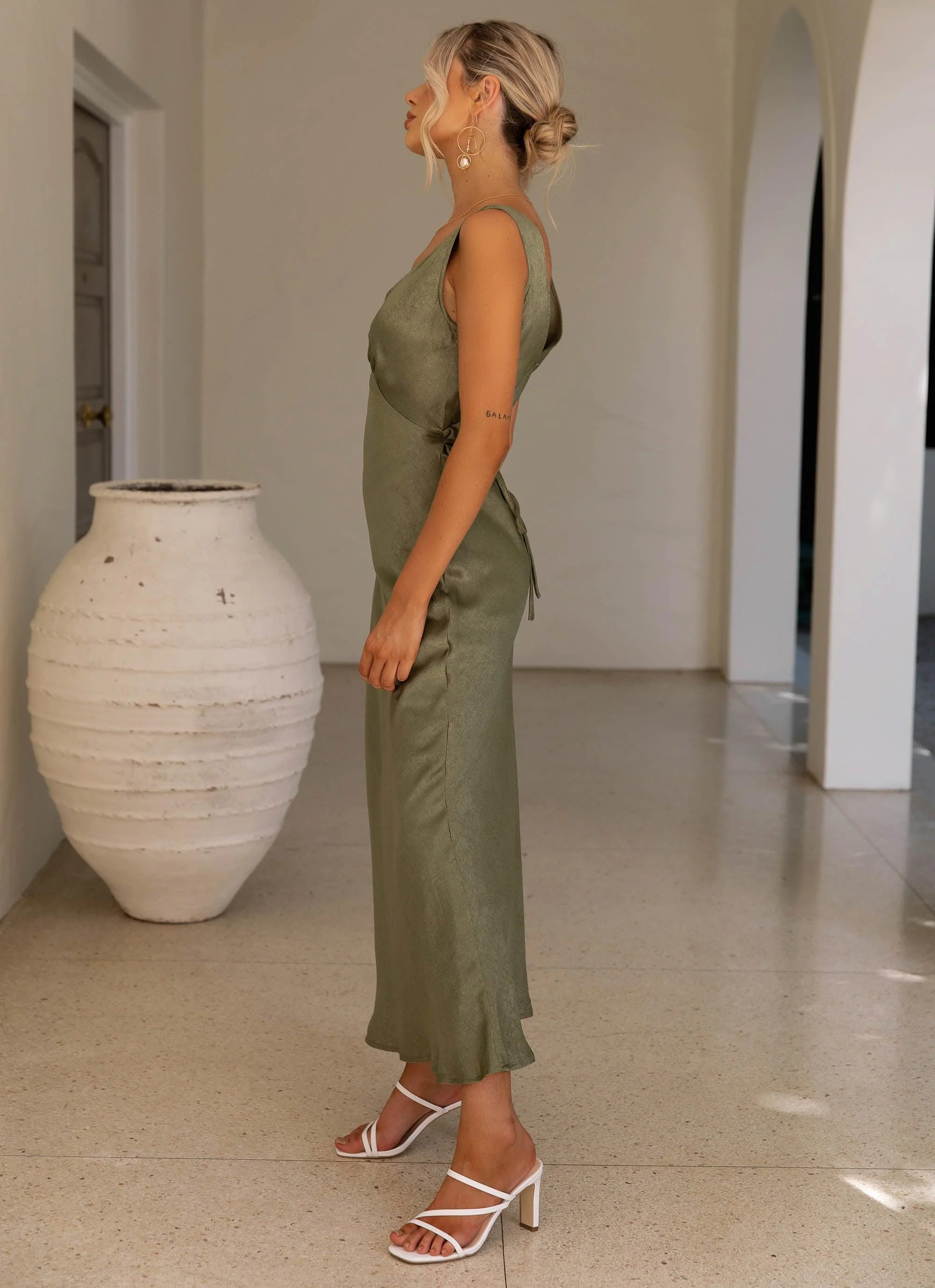 Loren Midi Dress - Khaki - Image 3