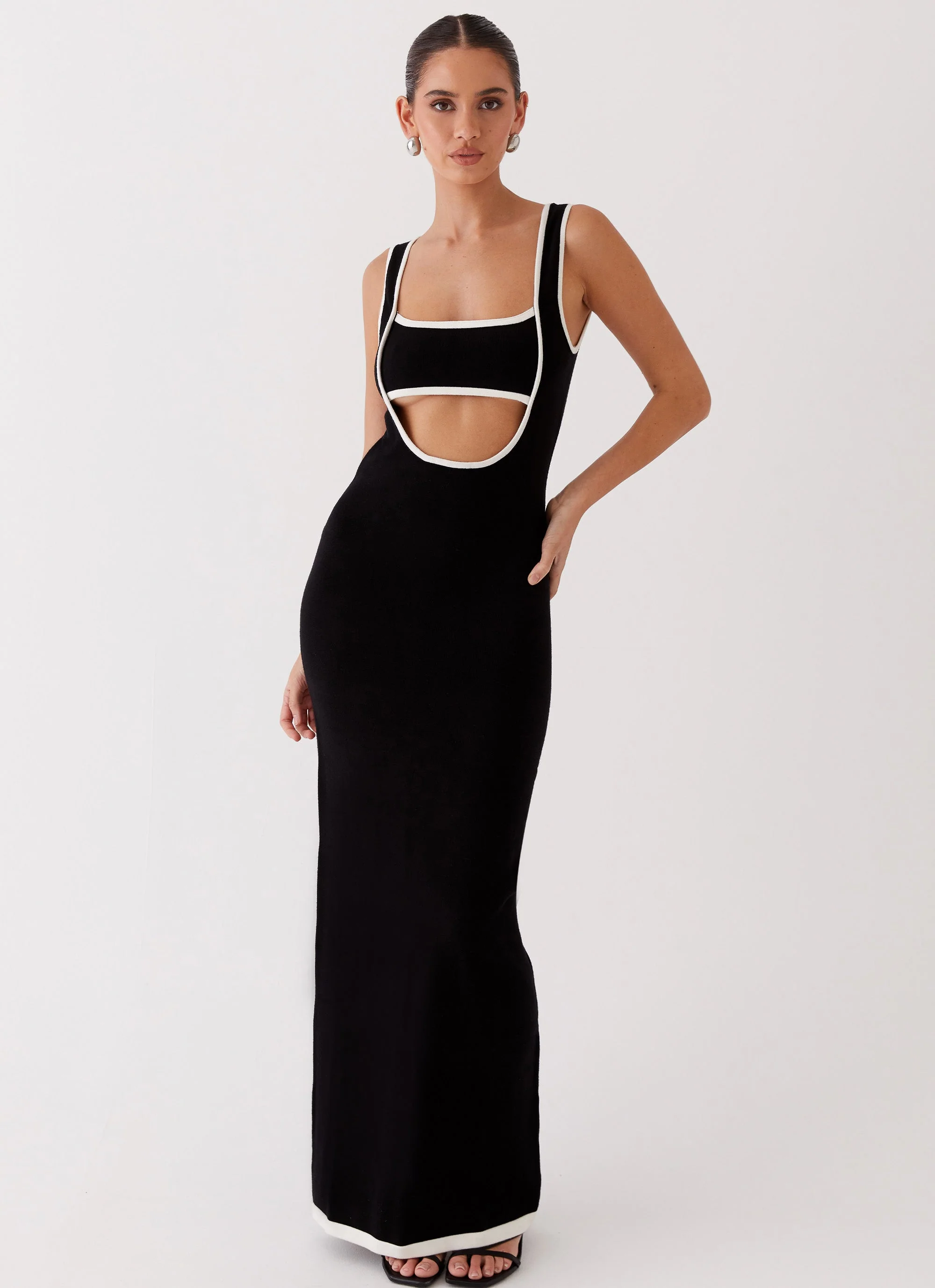 Lost In Paris Knit Maxi Dress - Black - Image 5