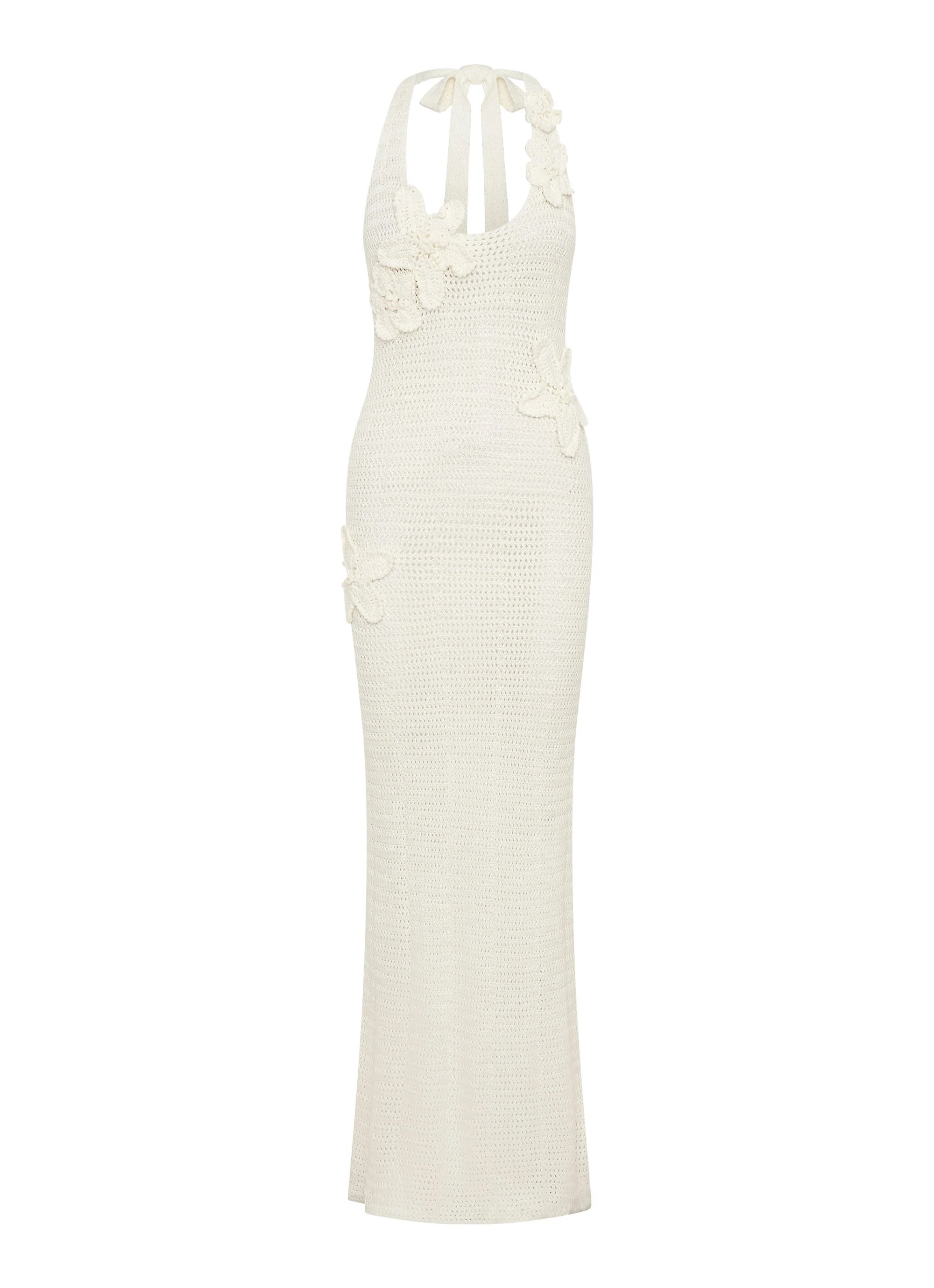 Novalee Flower Crochet Maxi Dress - Ivory - Image 3