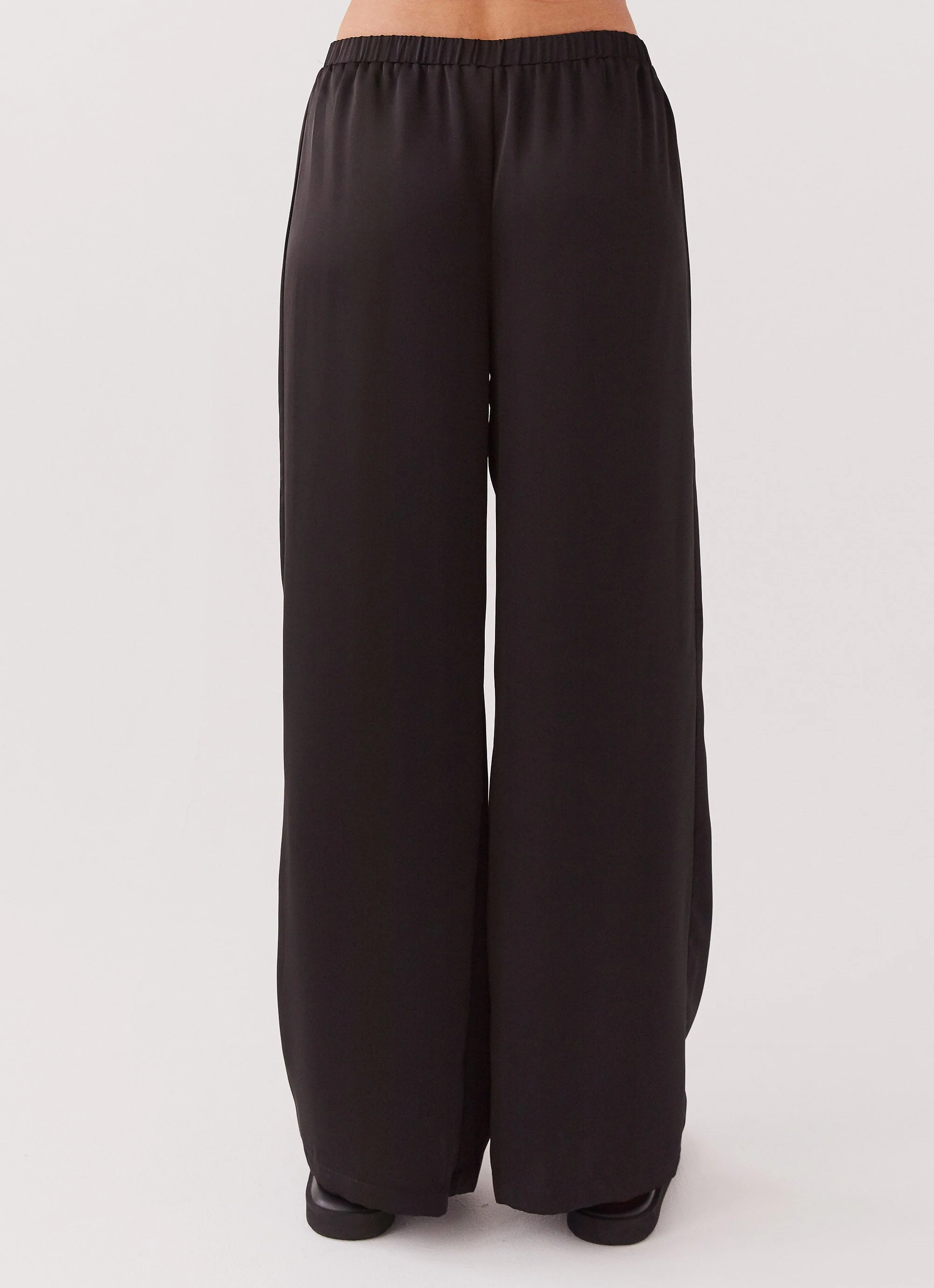 Palm Cove Satin Pants - Black - Image 3