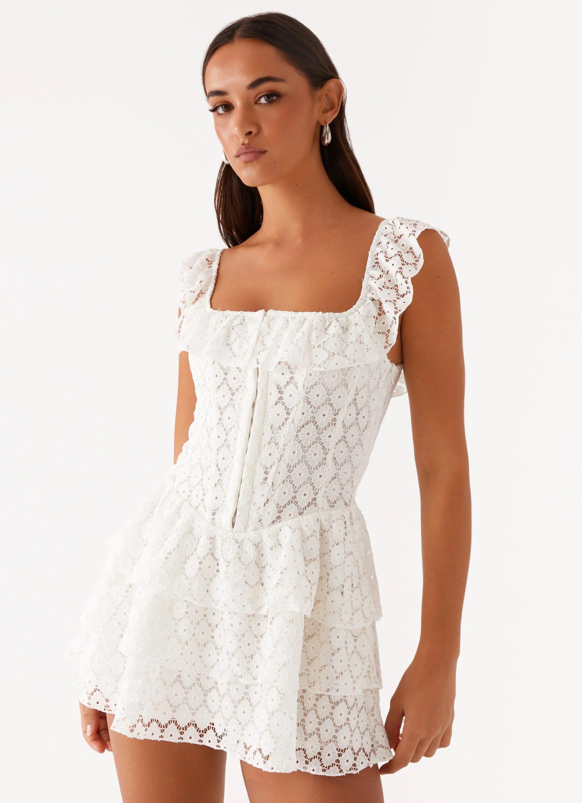 Paradise Dreams Corset Mini Dress - White - Image 5