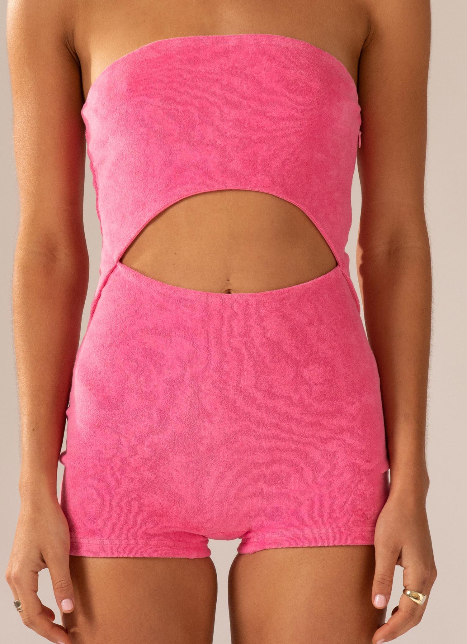 Poolside Fever Terry Jumpsuit - Perry Pink - Image 3