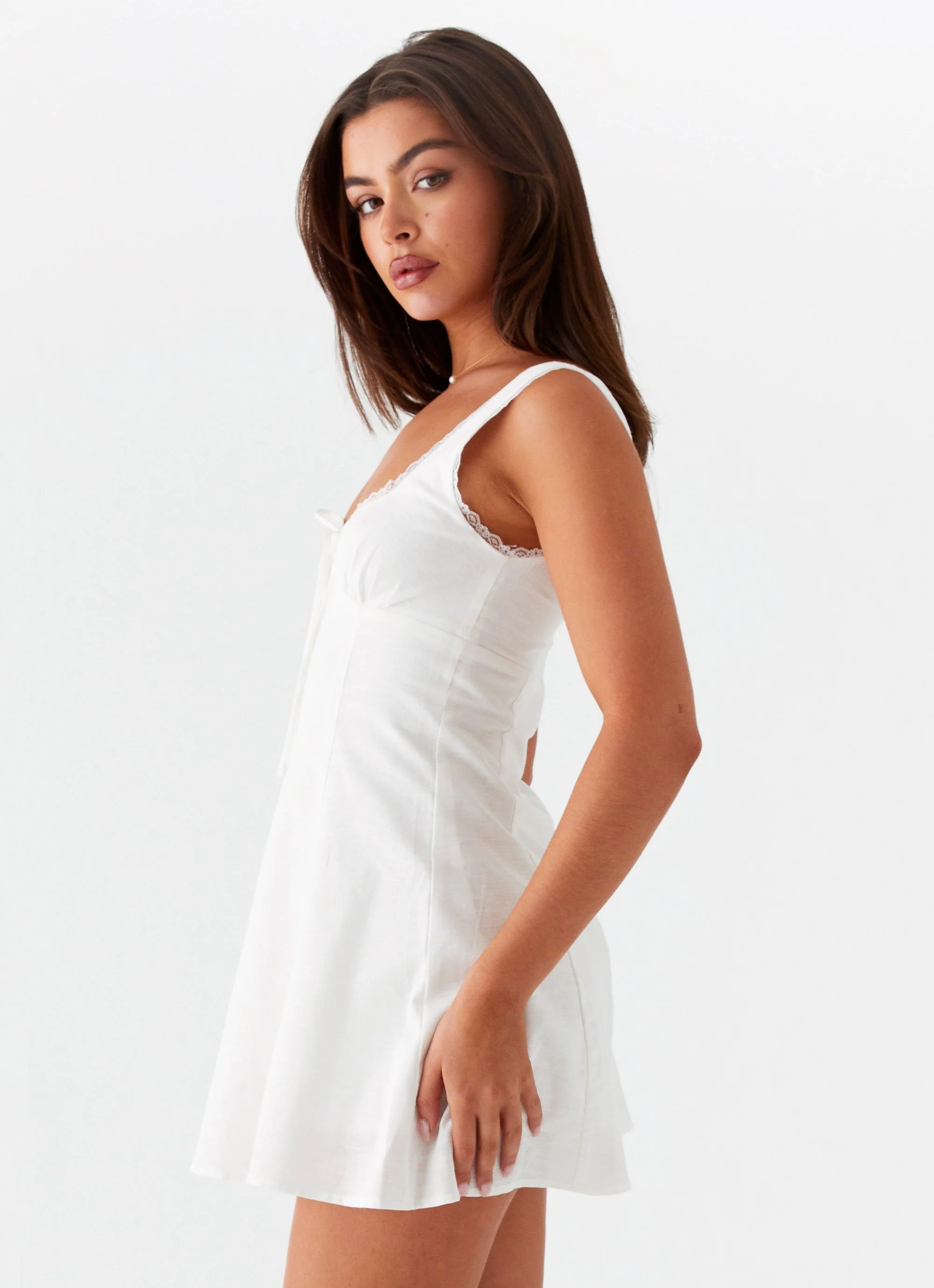 Rowena Mini Dress - White - Image 3