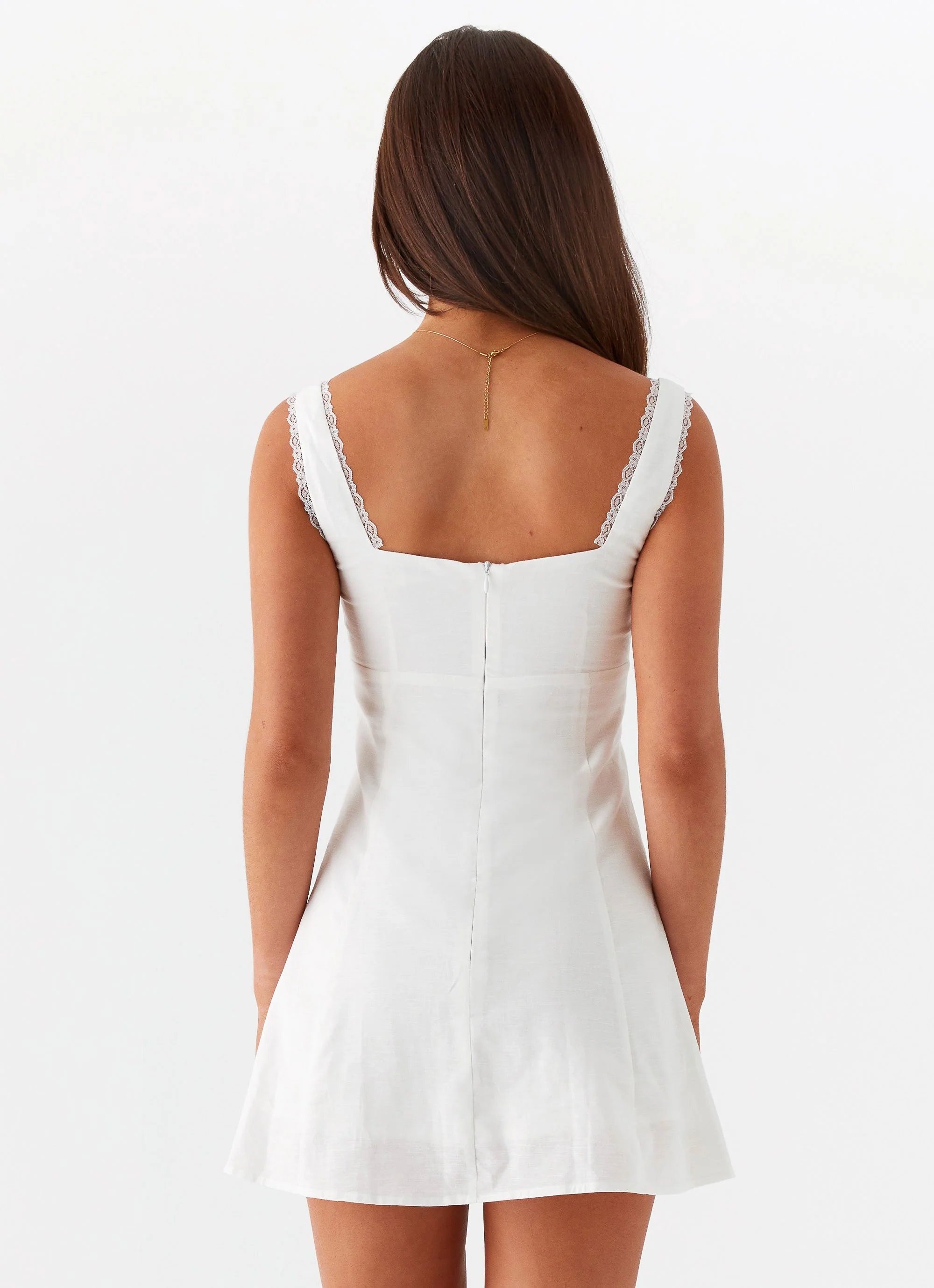 Rowena Mini Dress - White - Image 4
