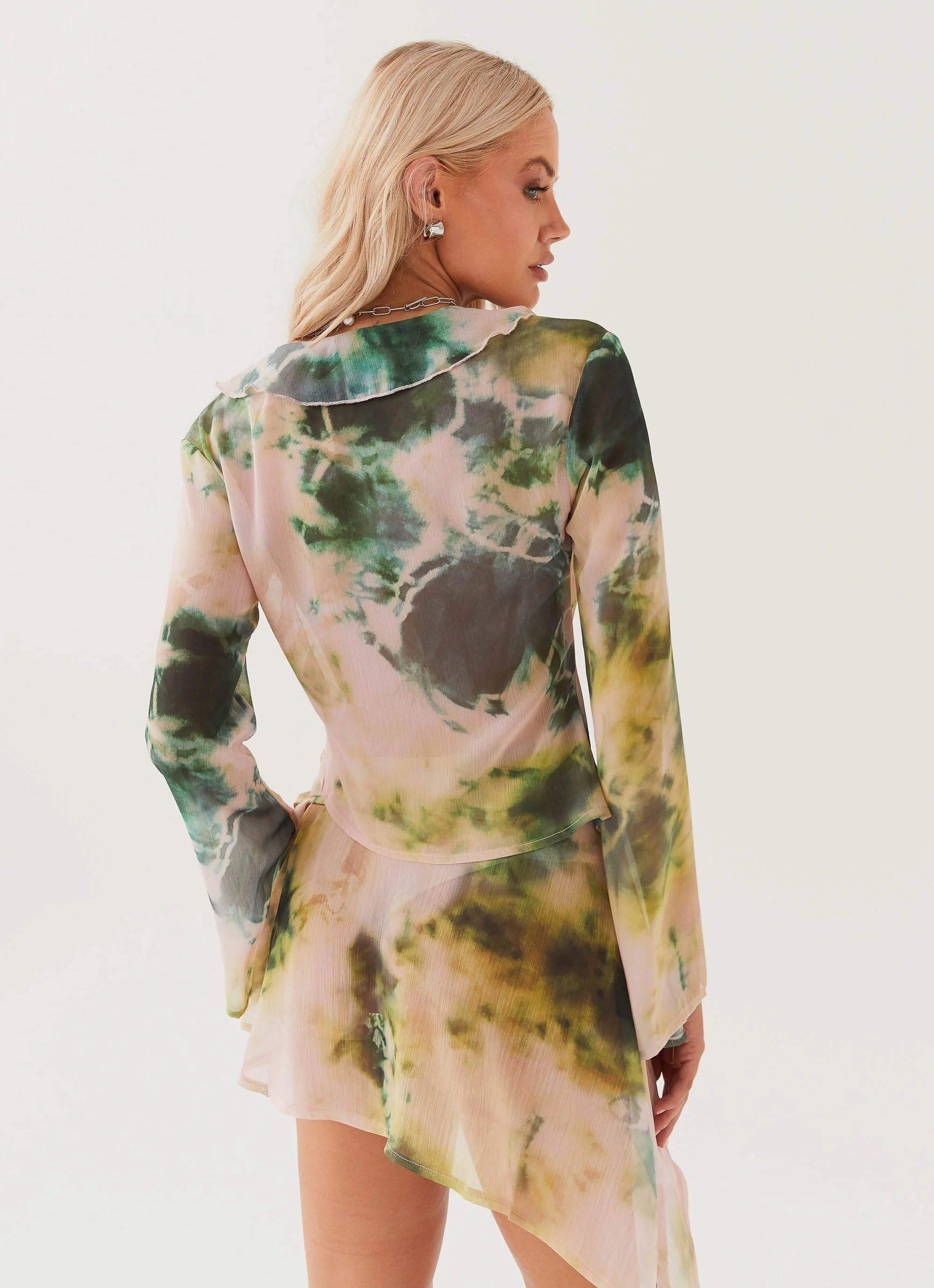 Sariah Tie Long Sleeve Top - Rainforest - Image 4