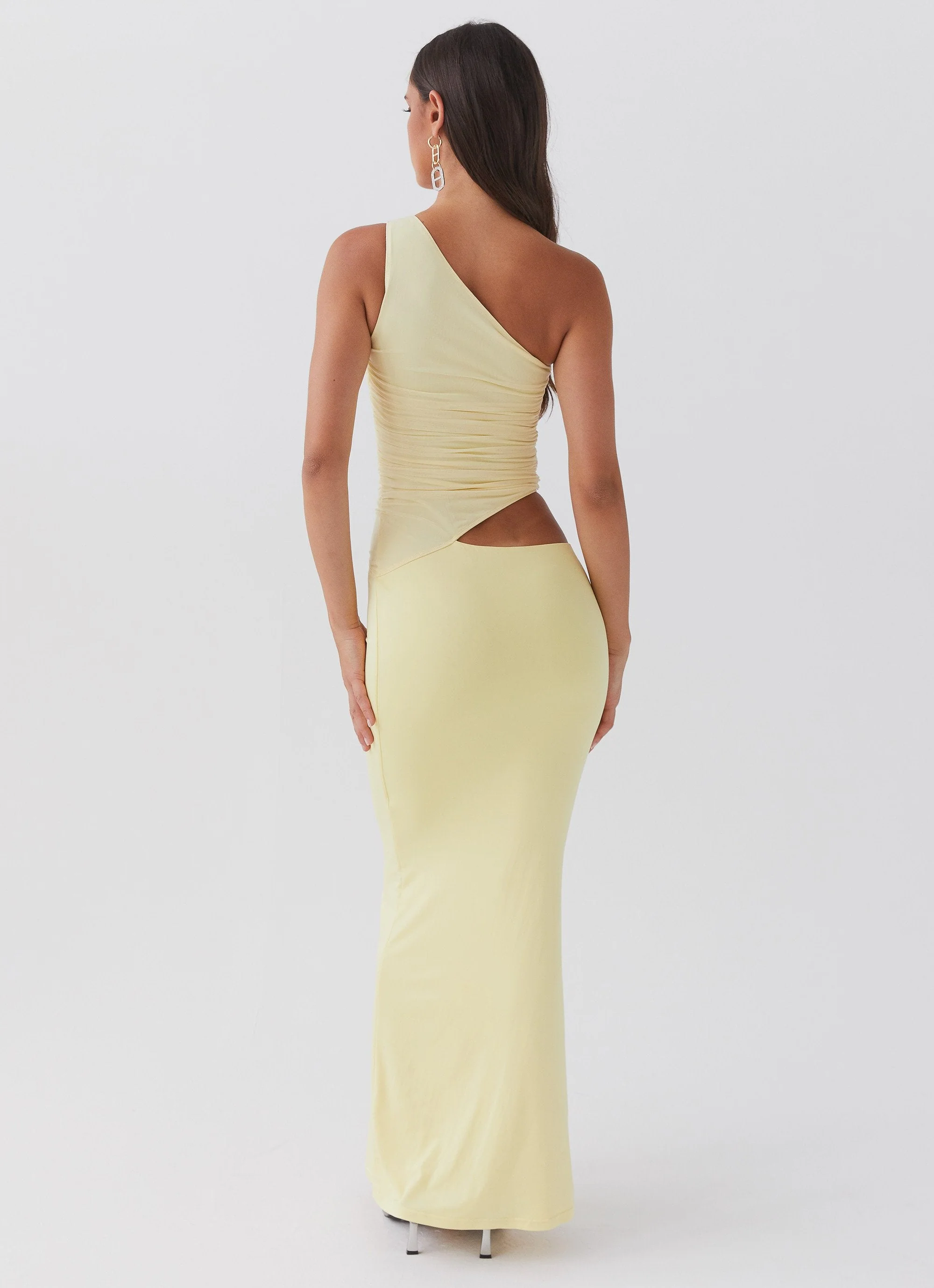 Seranella One Shoulder Maxi Dress - Lemon - Image 5