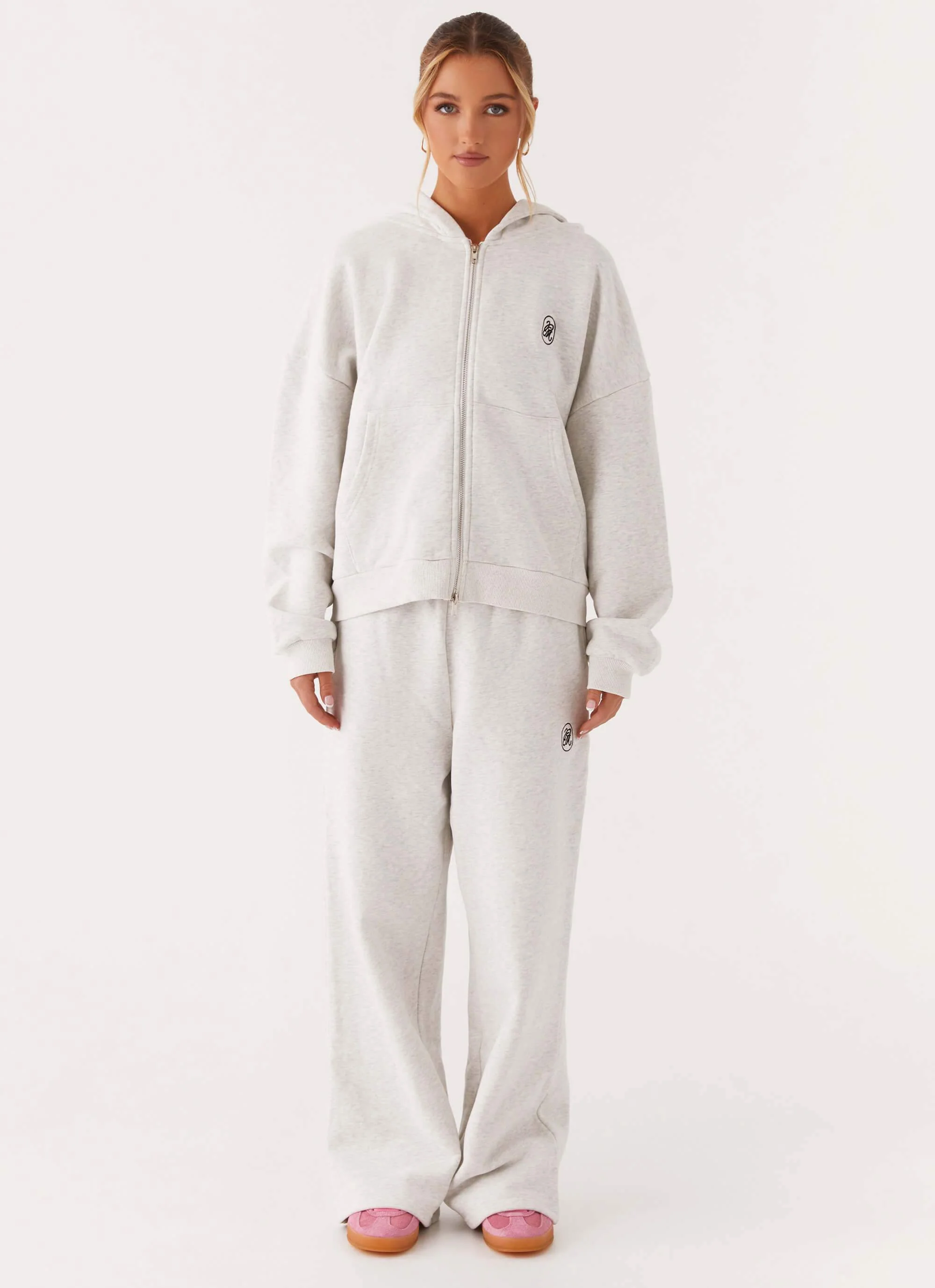 Signature Double Zip Up Hoodie - Grey - Image 3