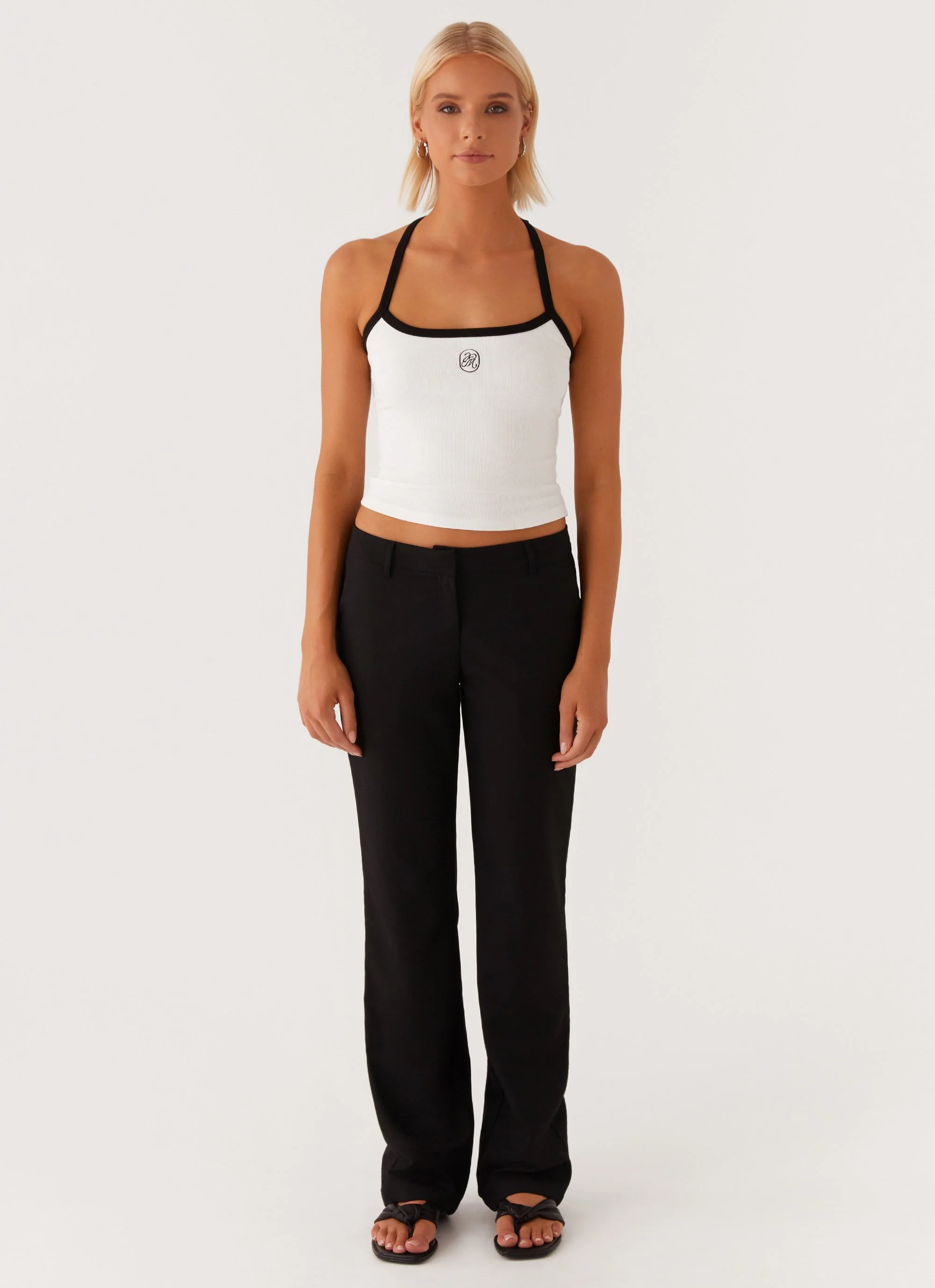 Signature Monogram Halter Top - White - Image 3