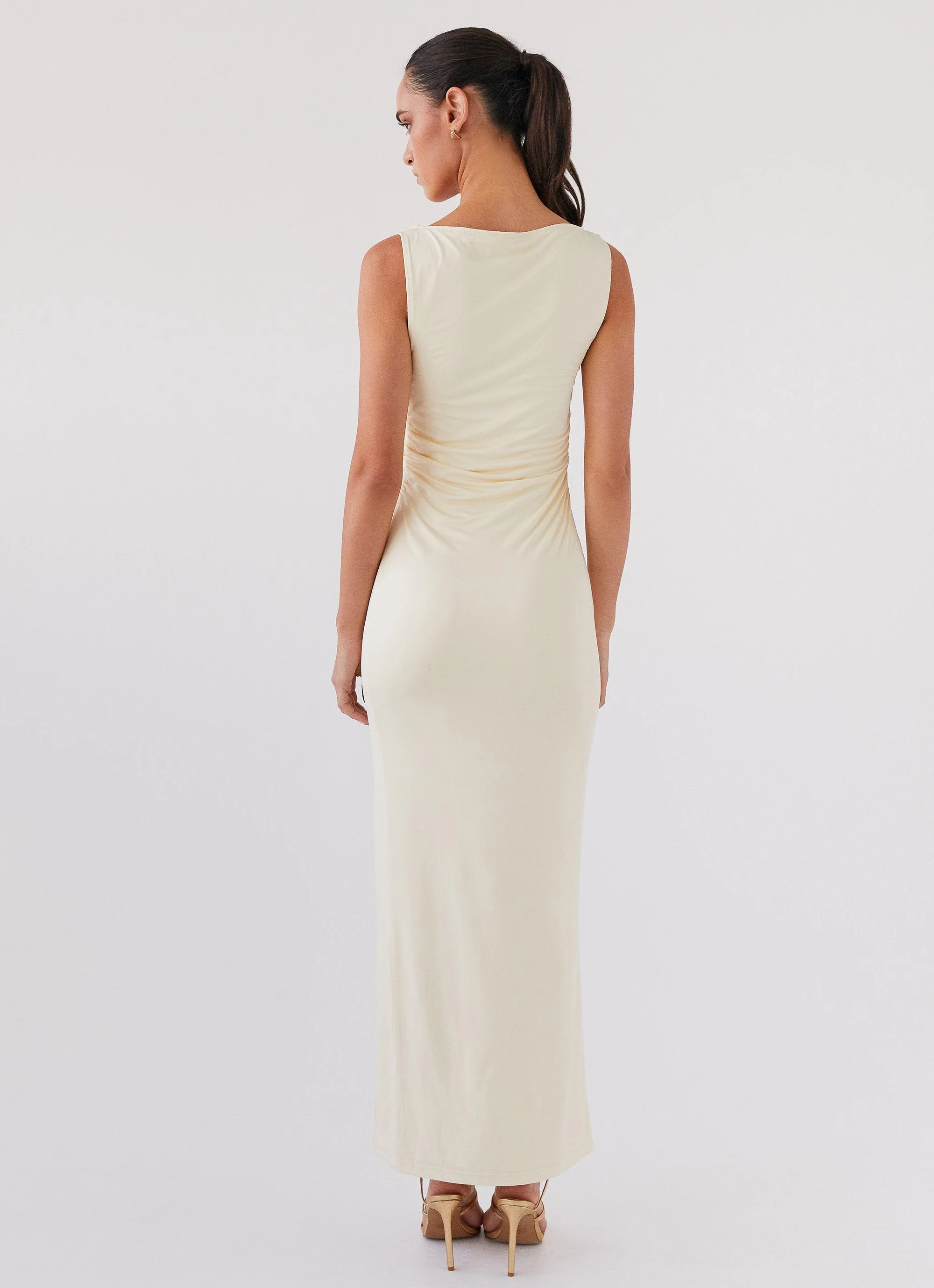 Stay With Me Frill Maxi Dress - Buttercream - Image 6