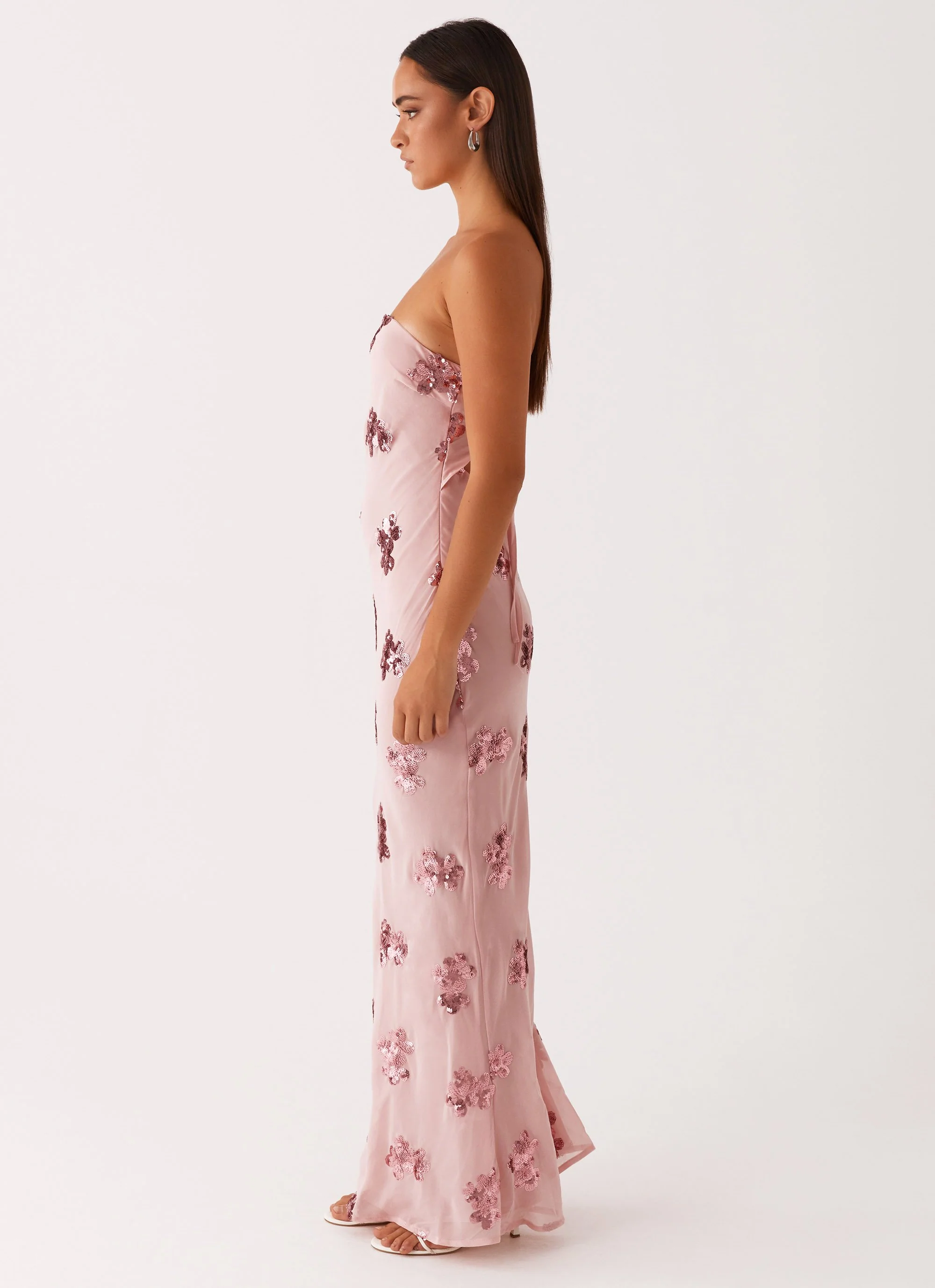 Sweet Escape Sequin Maxi Dress - Baby Pink - Image 3
