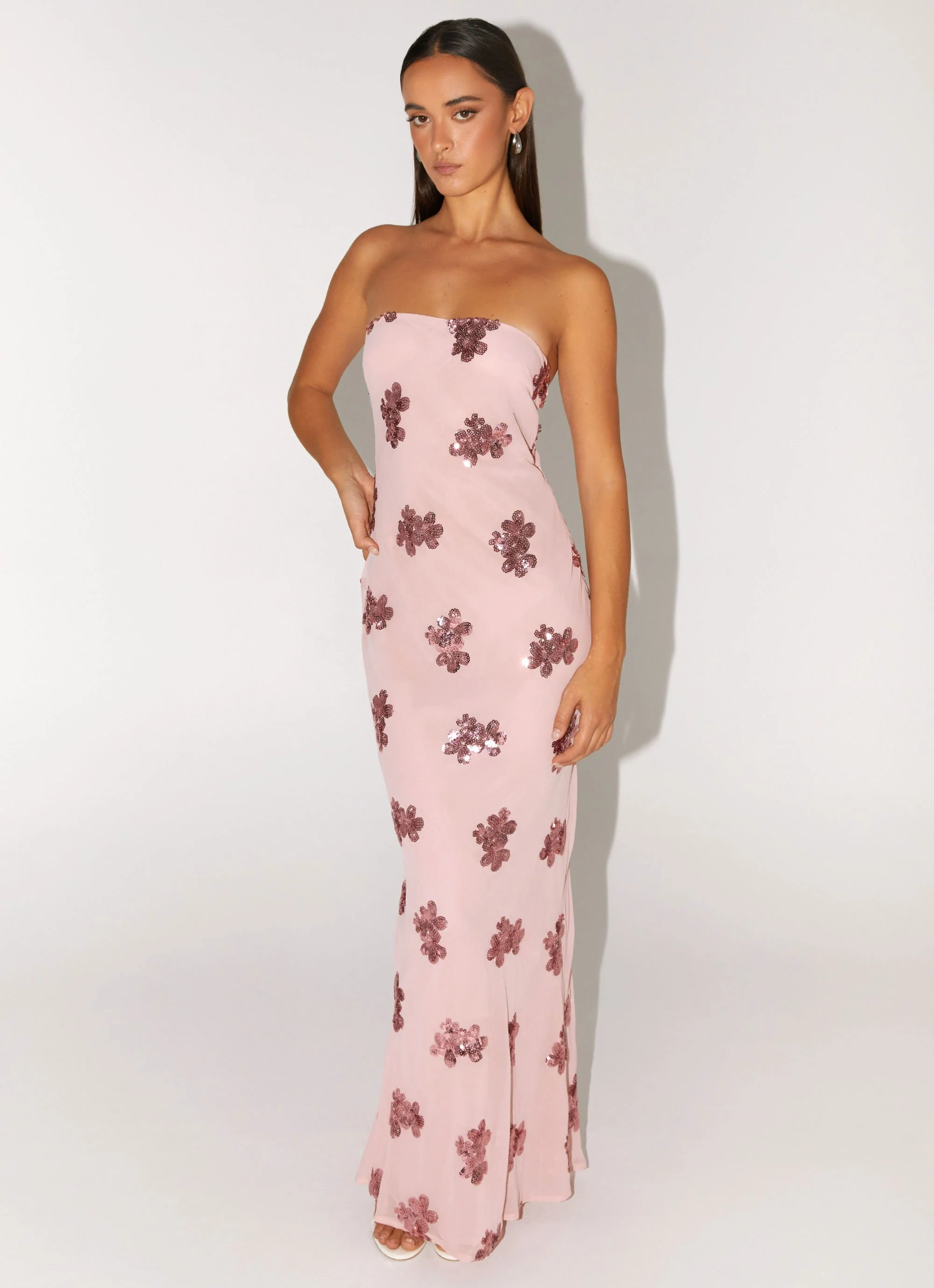 Sweet Escape Sequin Maxi Dress - Baby Pink - Image 6
