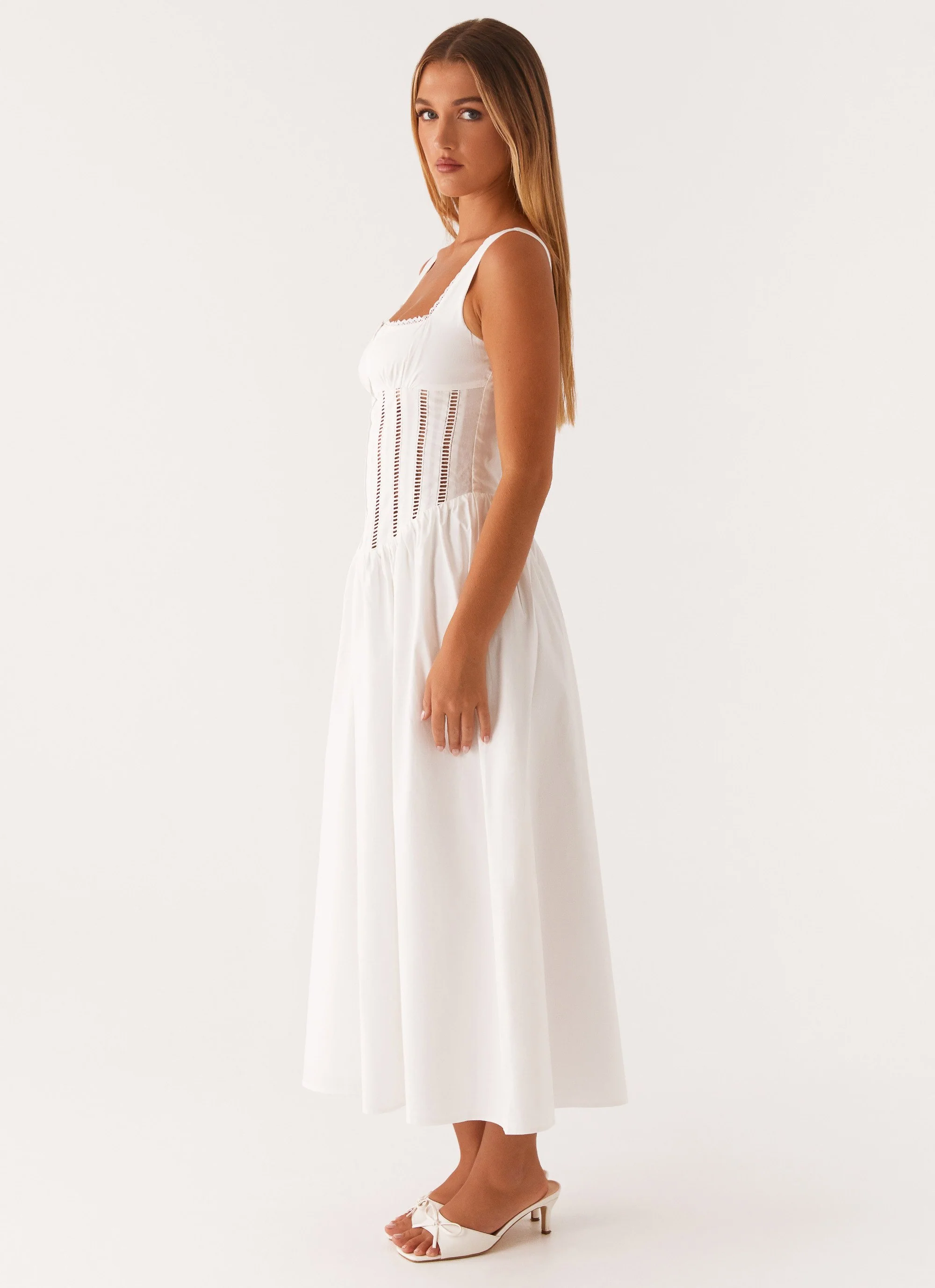 Waiting On You Midi Dress - White - Image 3