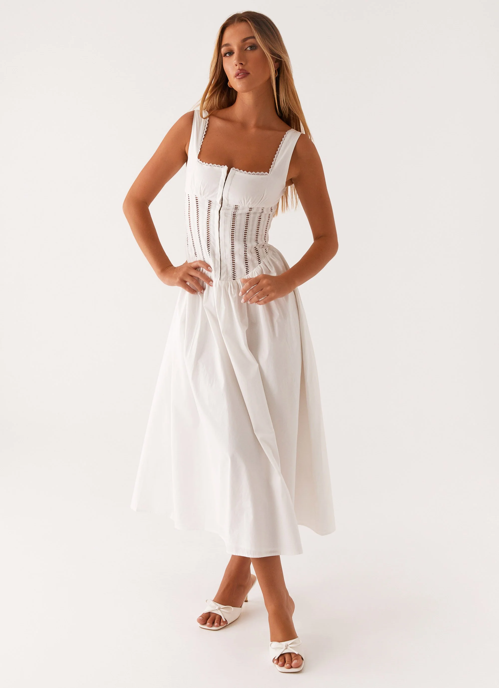 Waiting On You Midi Dress - White - Image 5