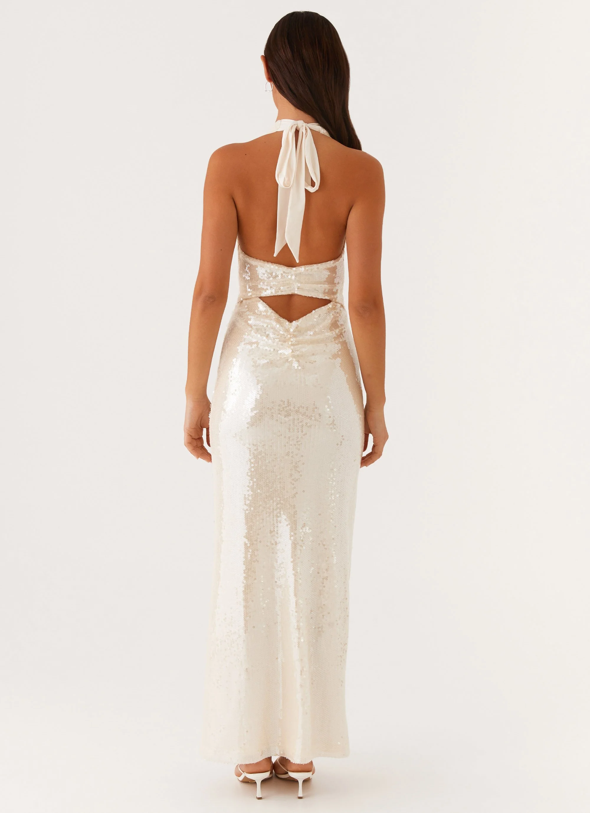 Whisked Away Halterneck Maxi Dress - White - Image 5