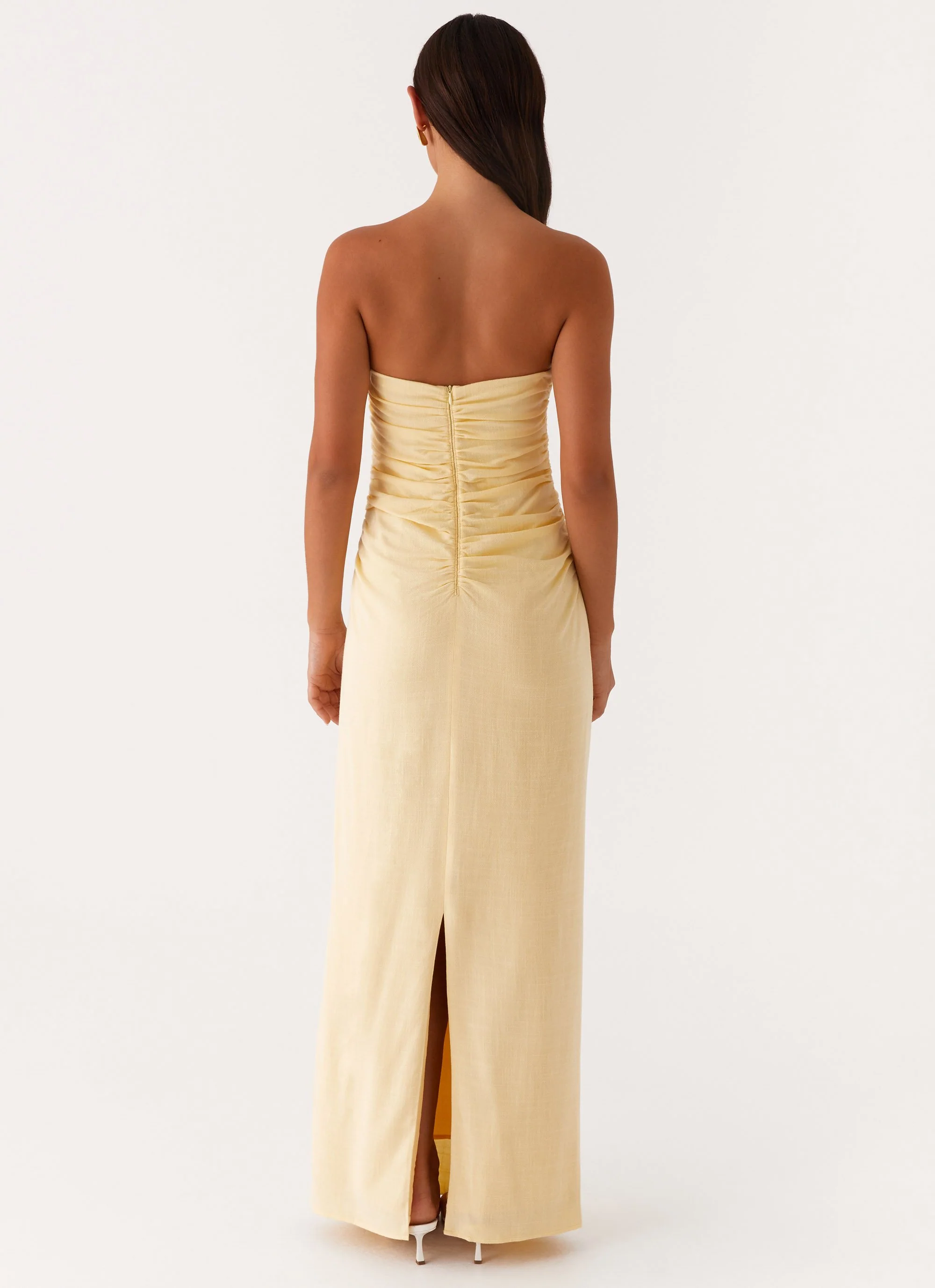 Xena Gathered Maxi Dress - Yellow - Image 5