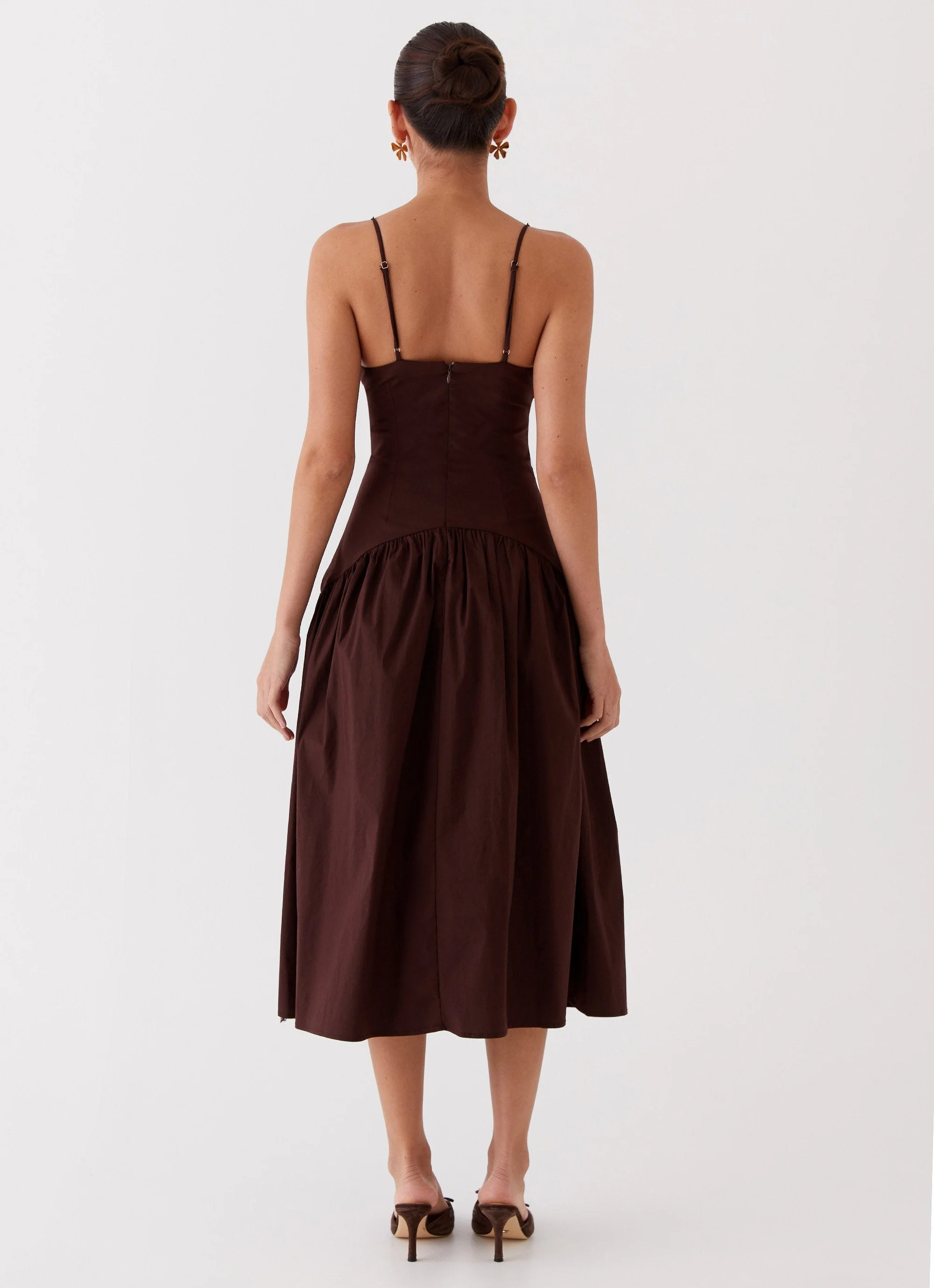 Yvette Corset Midi Dress - Chocolate - Image 4