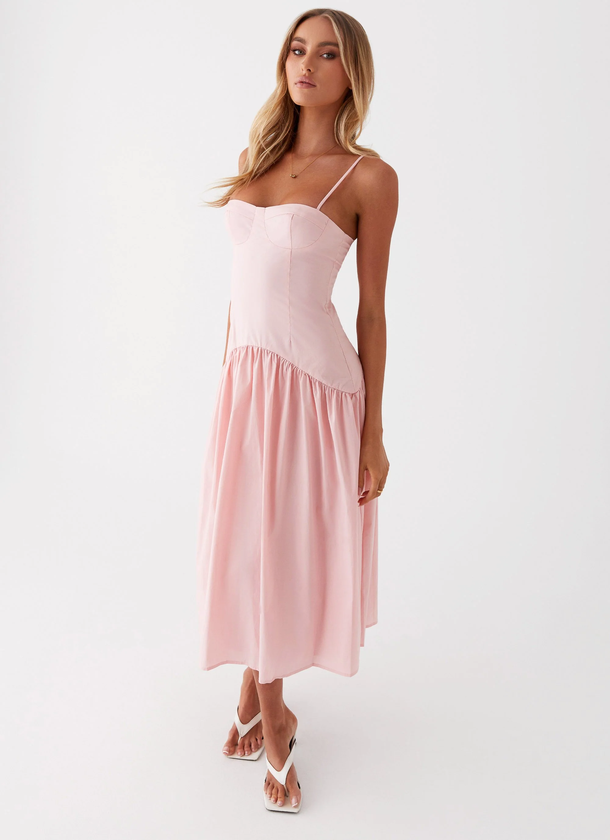 Yvette Corset Midi Dress - Pink - Image 6
